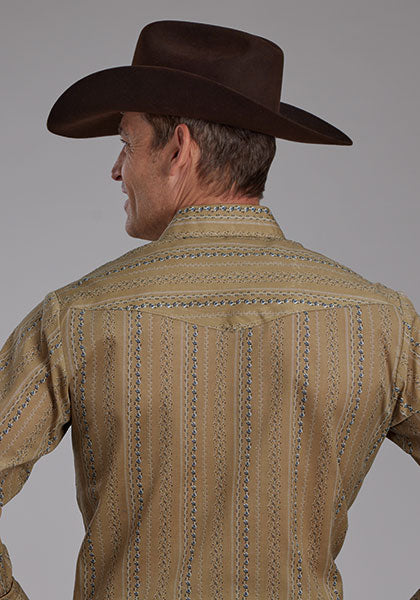 Men's Western Snap Button Long Sleeve Shirt