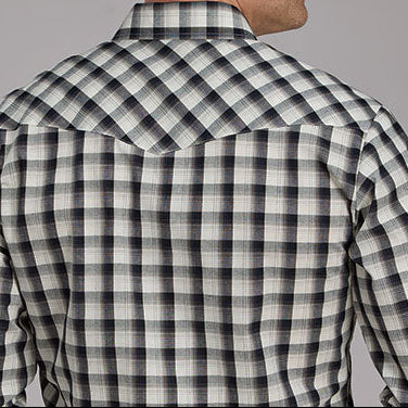 Men's Snap Woven Plaid Long Sleeve Shirt - Roper