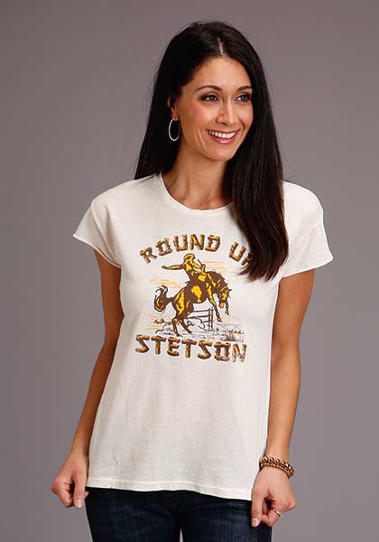 Stetson Ladies Buckin Cream T-Shirt