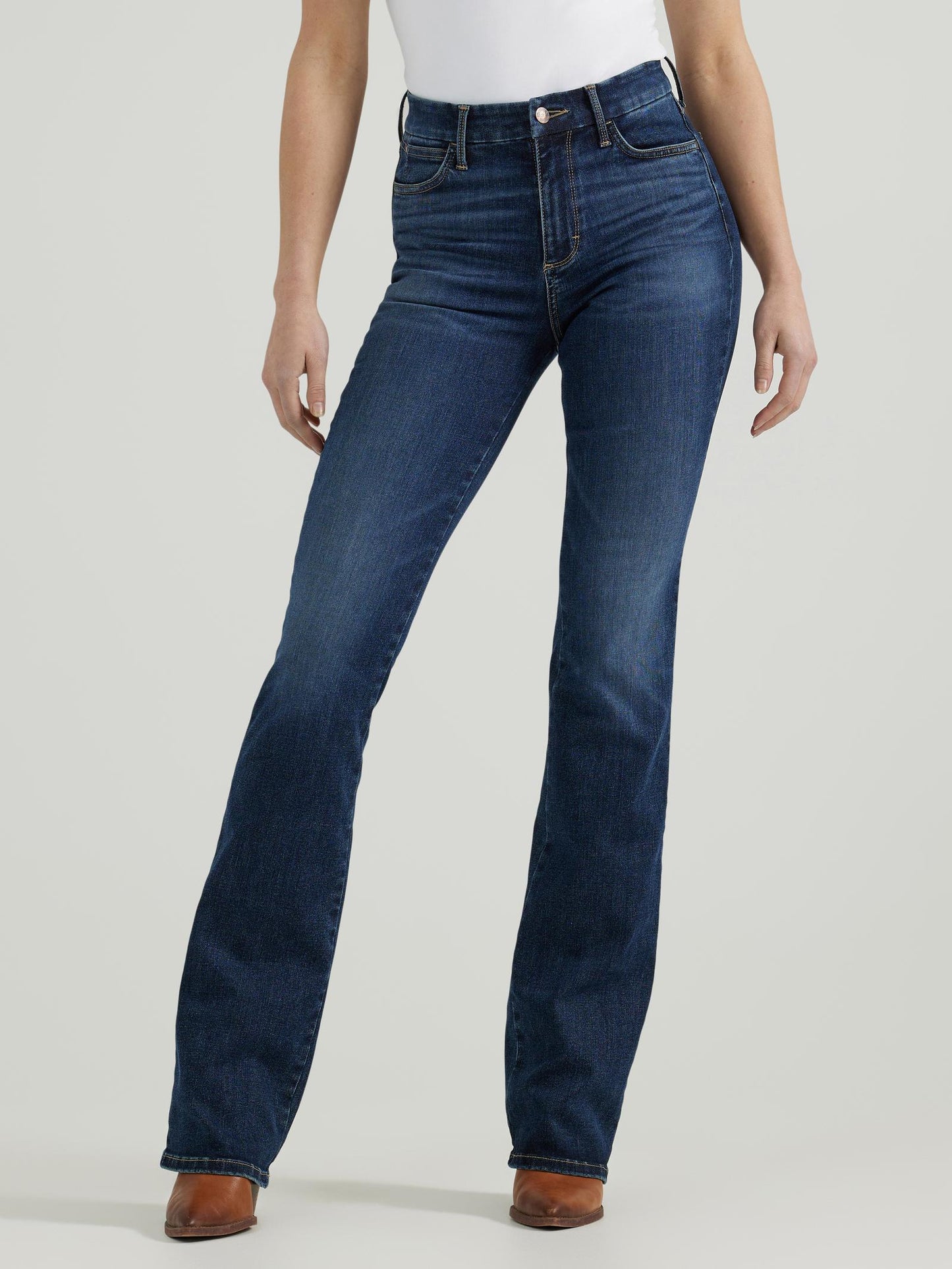 Wrangler Women's Bespoke High Rise Bootcut Dark Blue Jeans