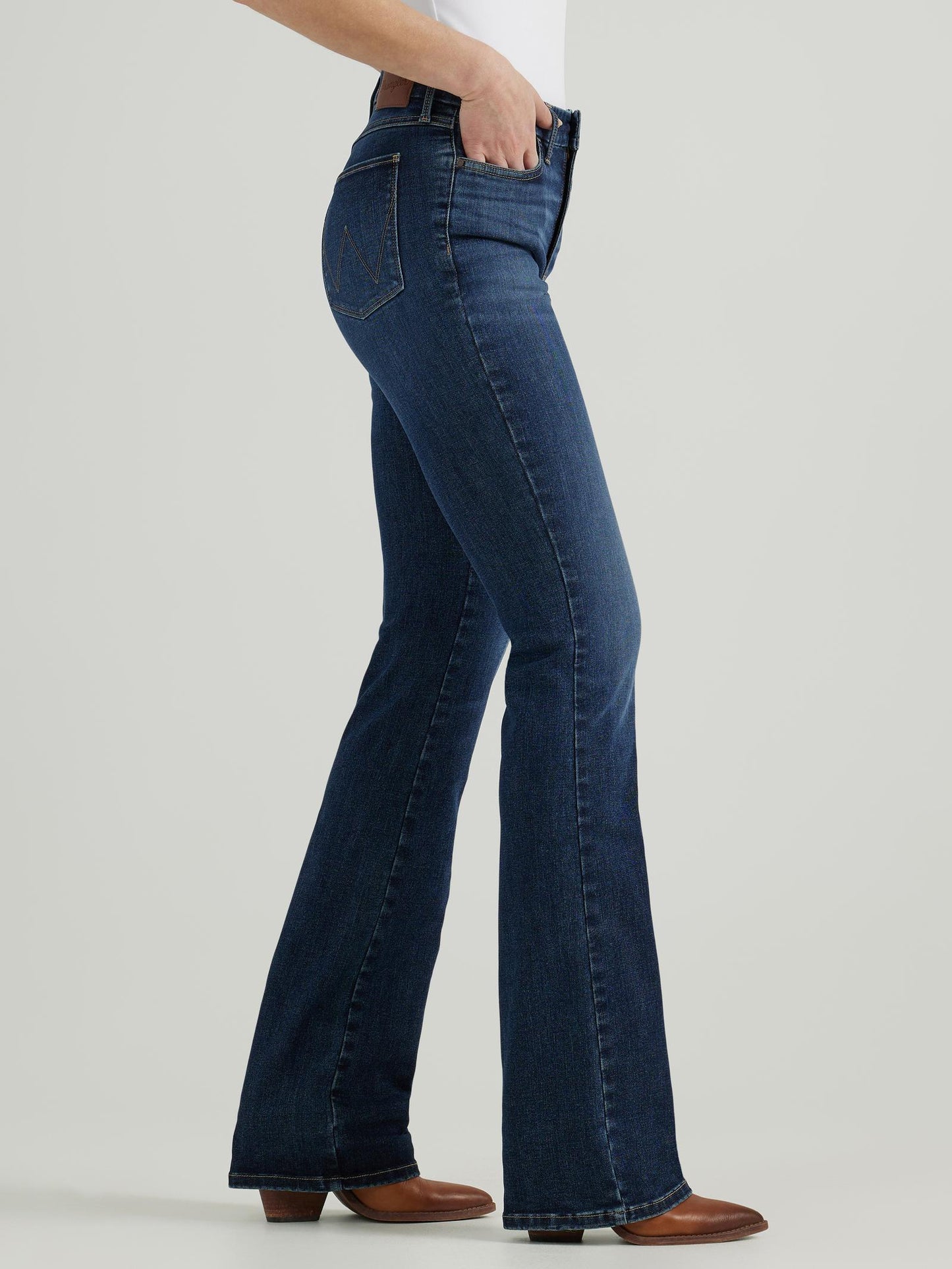 Wrangler Women's Bespoke High Rise Bootcut Dark Blue Jeans