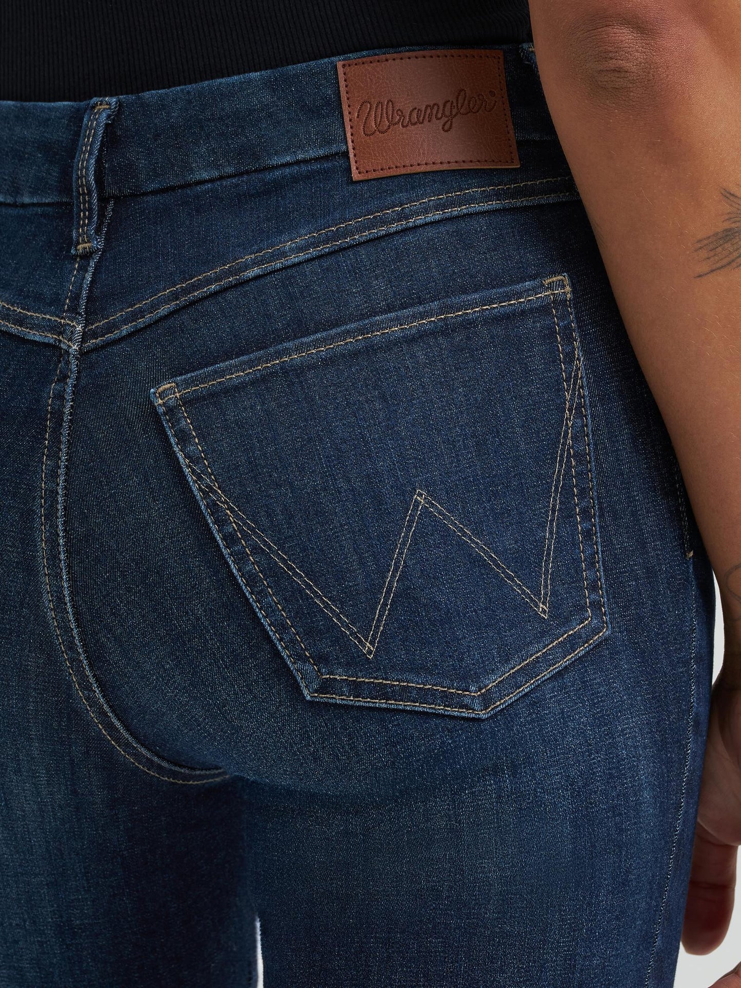 Wrangler Women's Bespoke Flare High Rise Bootcut Dark Blue Jeans