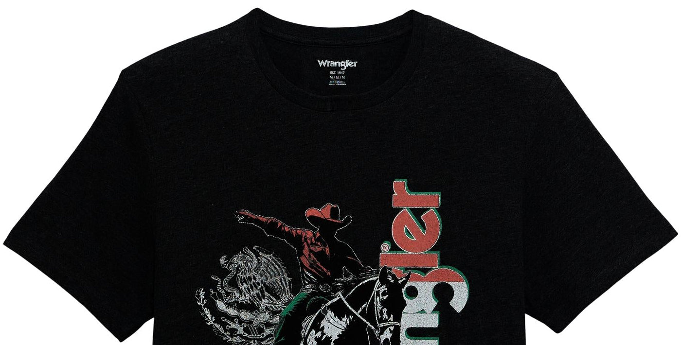 Wrangler Men's Mexico Cowboy T-Shirt Regular Fit Tee