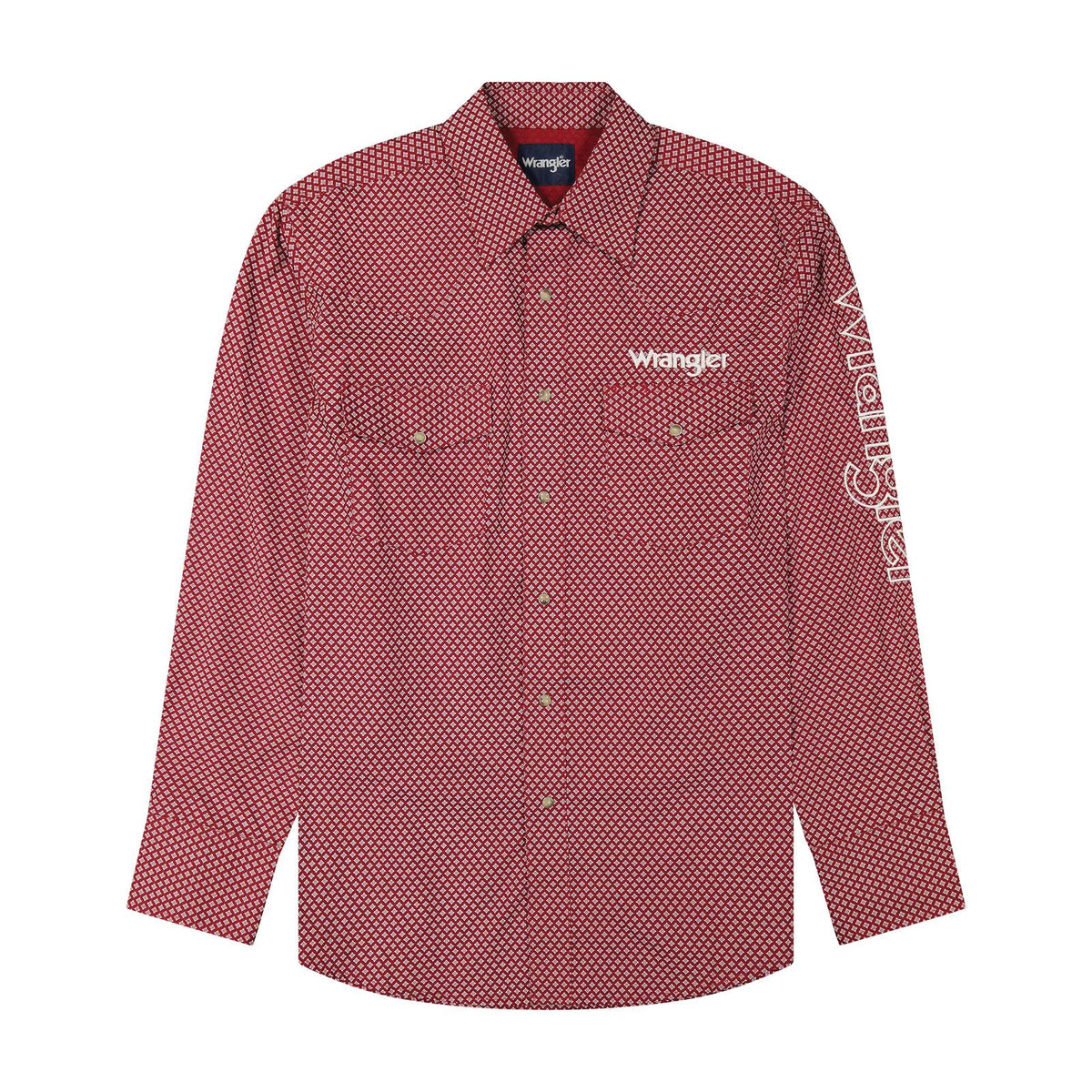 Wrangler Long Sleeve Logo Shirt in Red