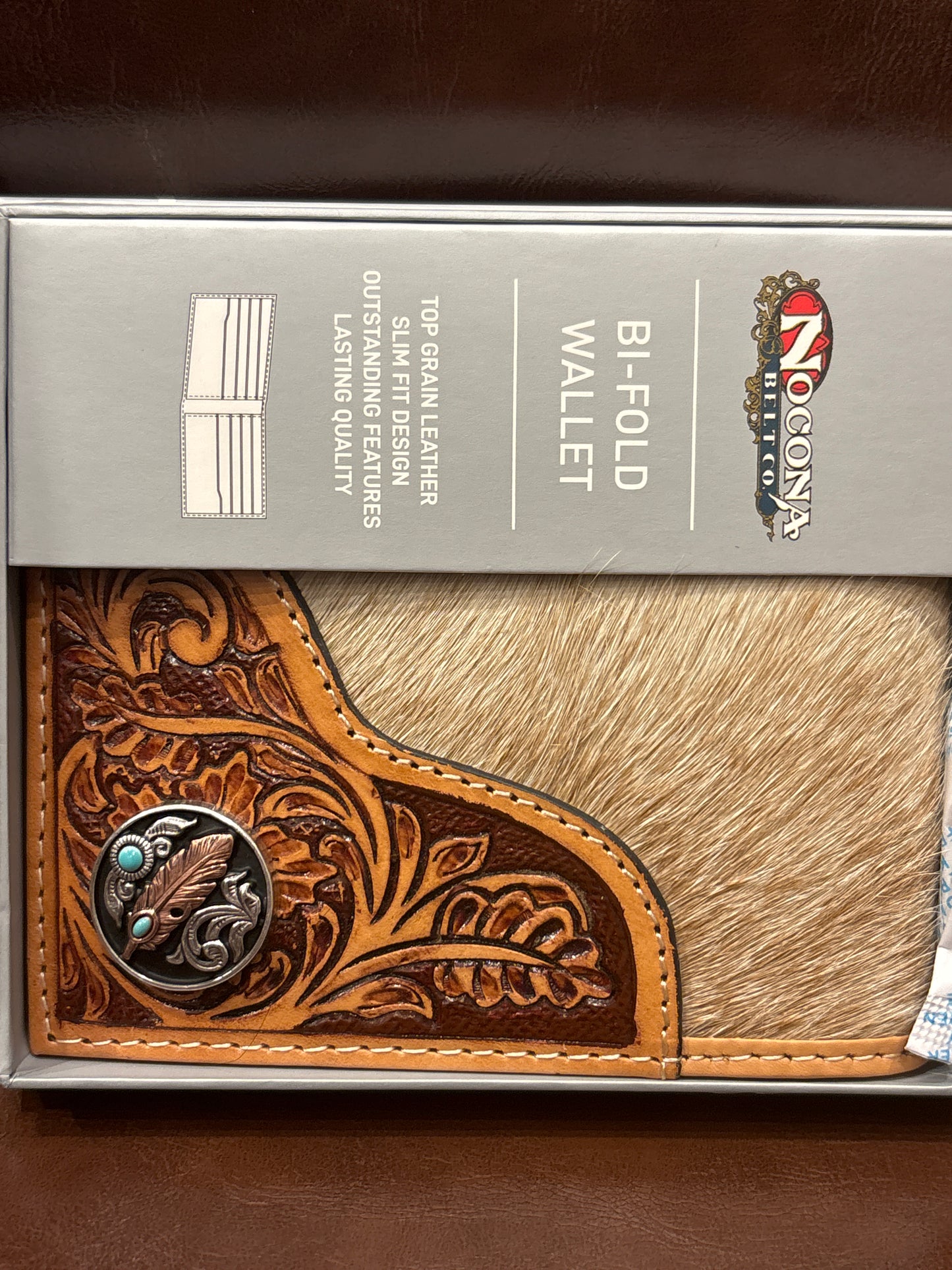 Mens Wallet Bifold Calf Hair - Nocona