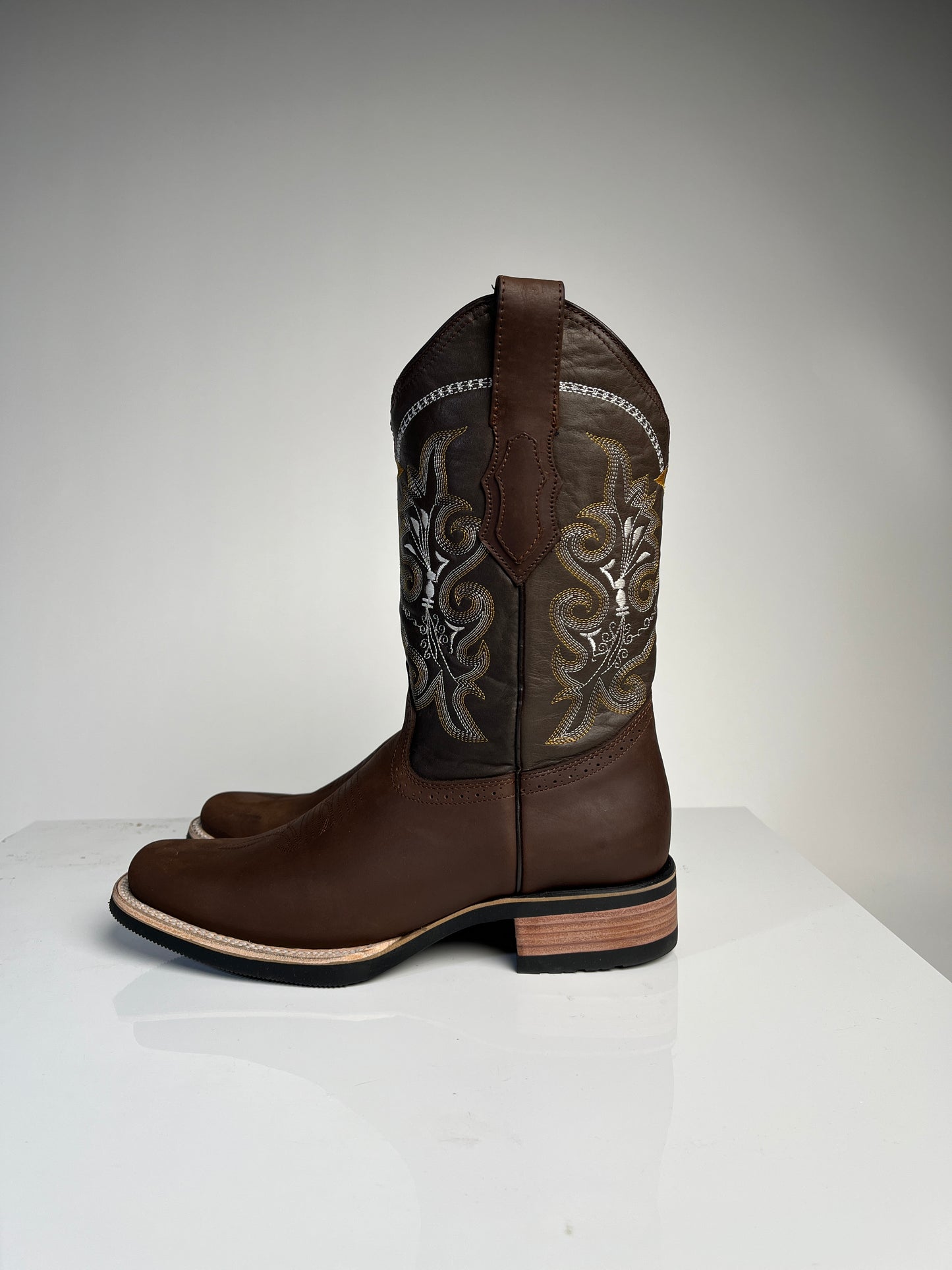 Men's Brown Western Crazy Rodeo Boot - White Diamond
