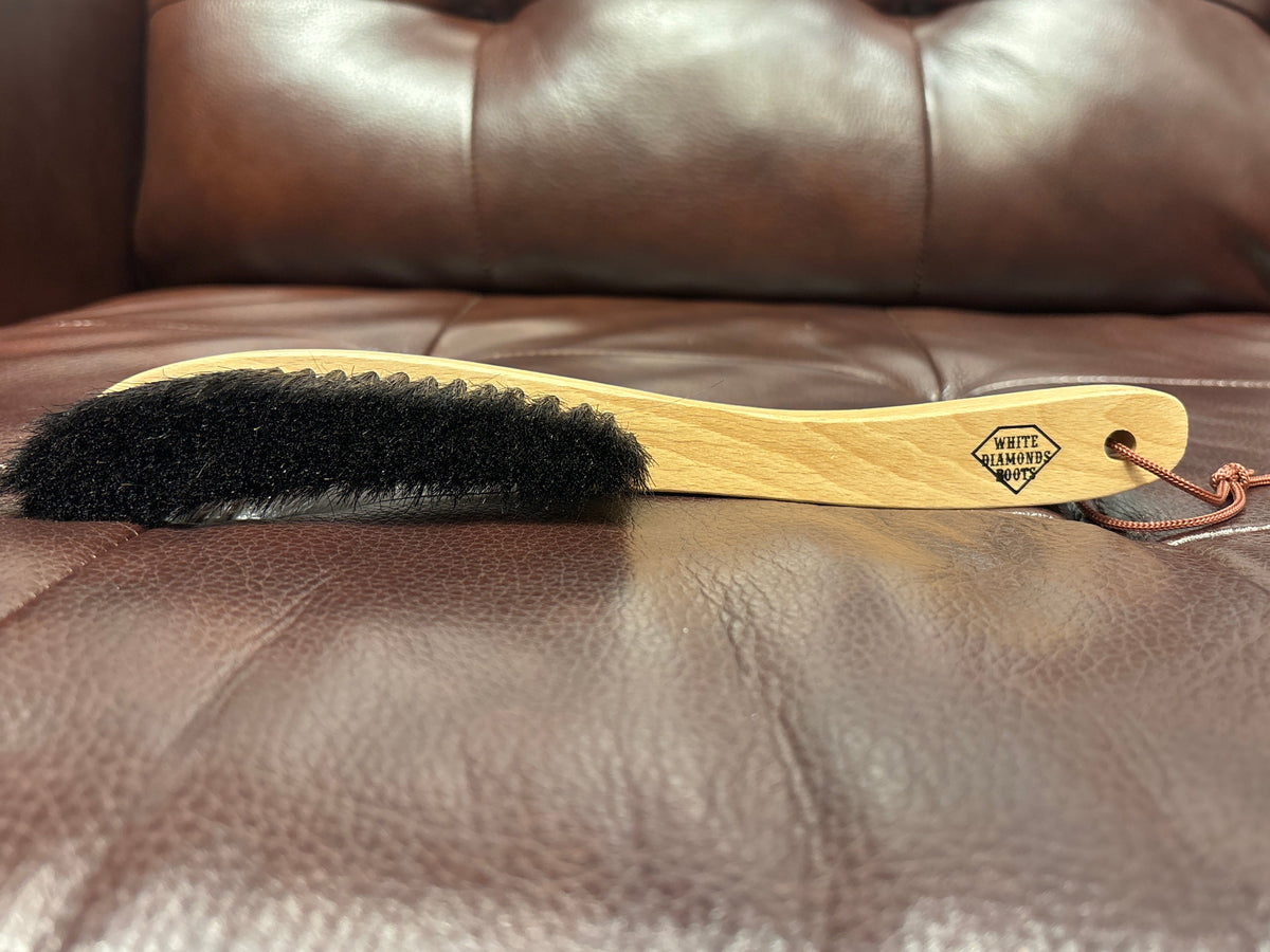 Horsehair Hat Brush - White Diamonds