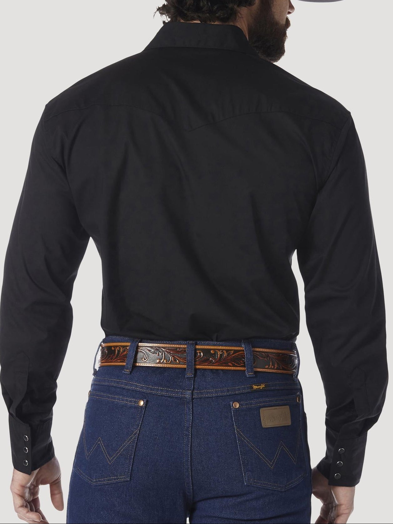 Wrangler Men's Sport Western Snap Black Shirt