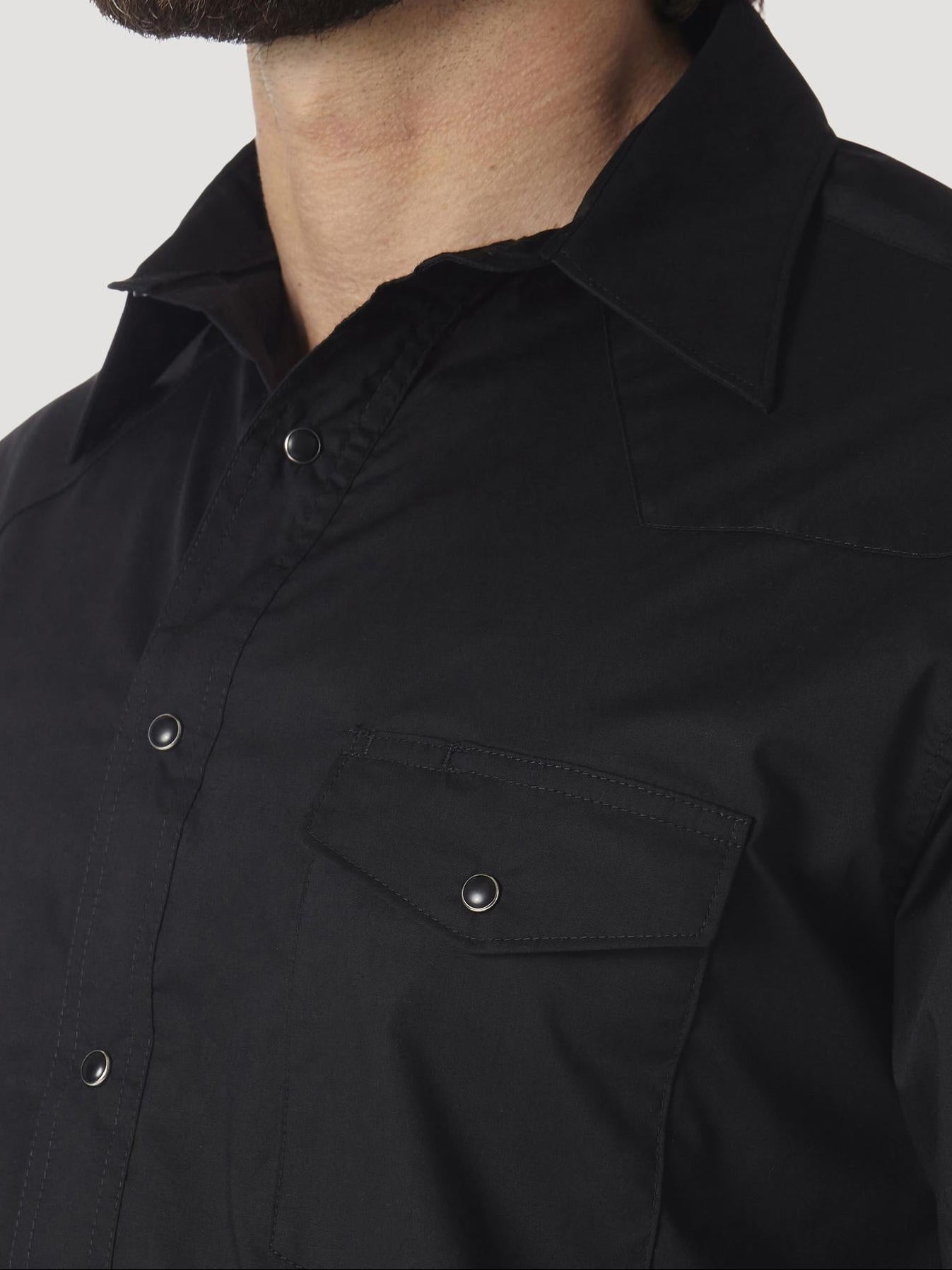 Wrangler Men's Sport Western Snap Black Shirt