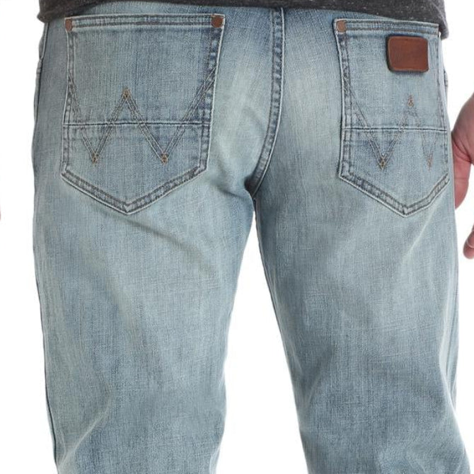 Wrangler Men Retro Slim Boot Blue Grey Jeans