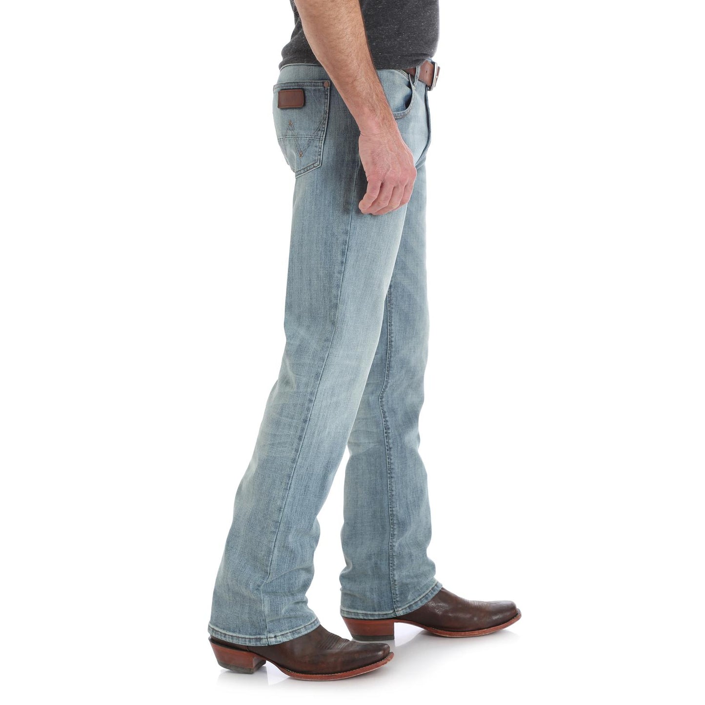 Wrangler Men Retro Slim Boot Blue Grey Jeans