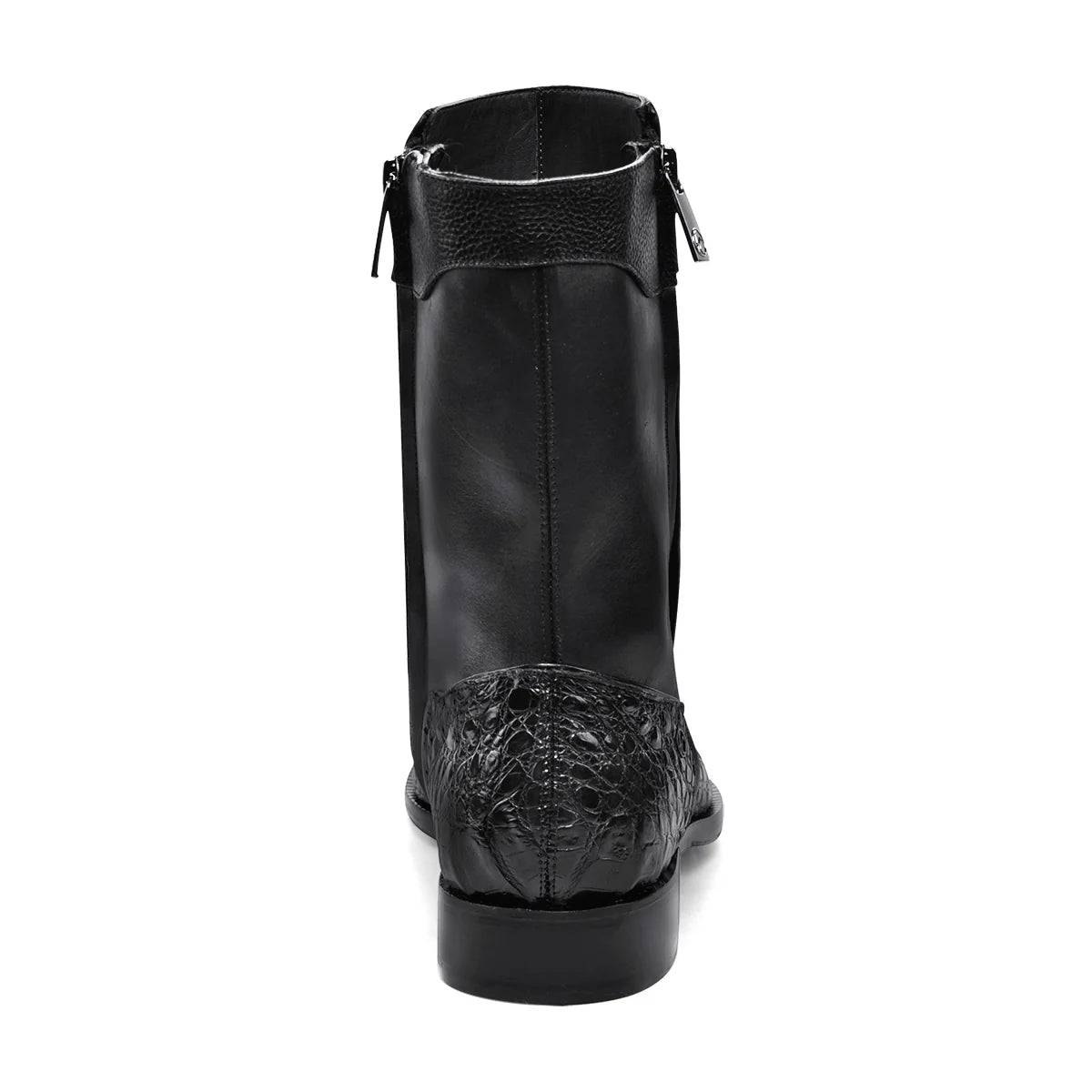 Cuadra Men's Black Dress Boots in Genuine Cayman Leather