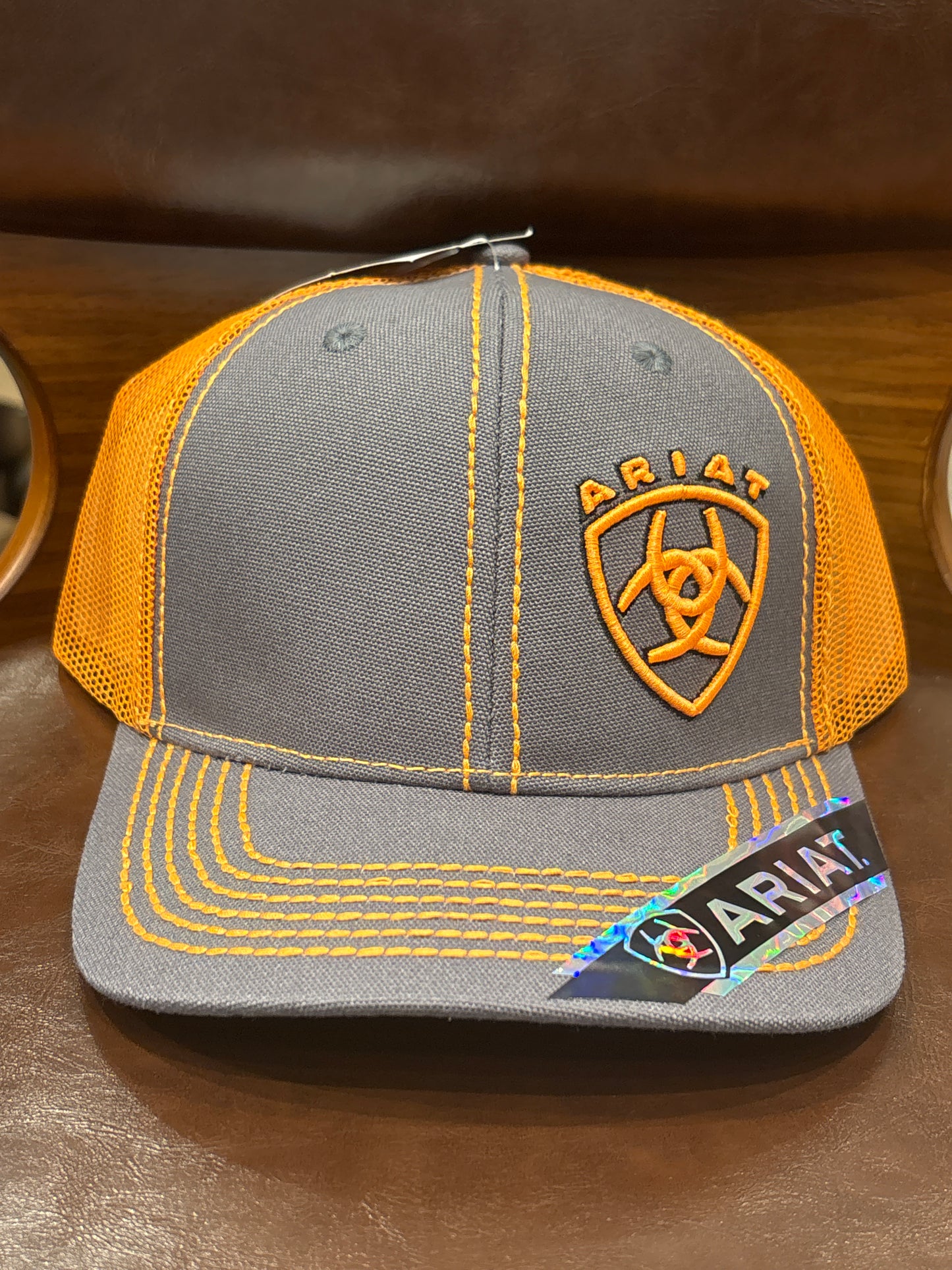 Ariat Mens Ball Cap Orange Logo