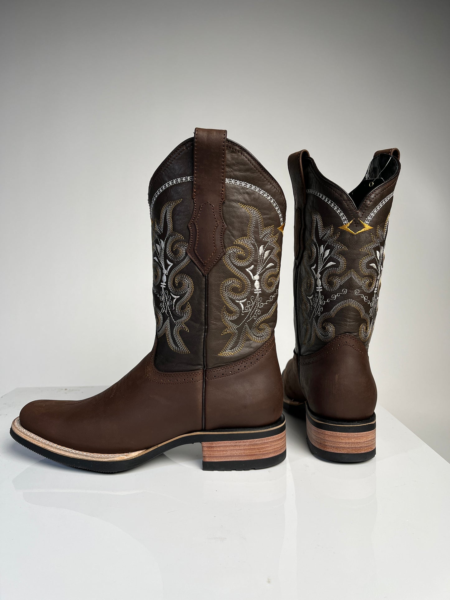 Men's Brown Western Crazy Rodeo Boot - White Diamond