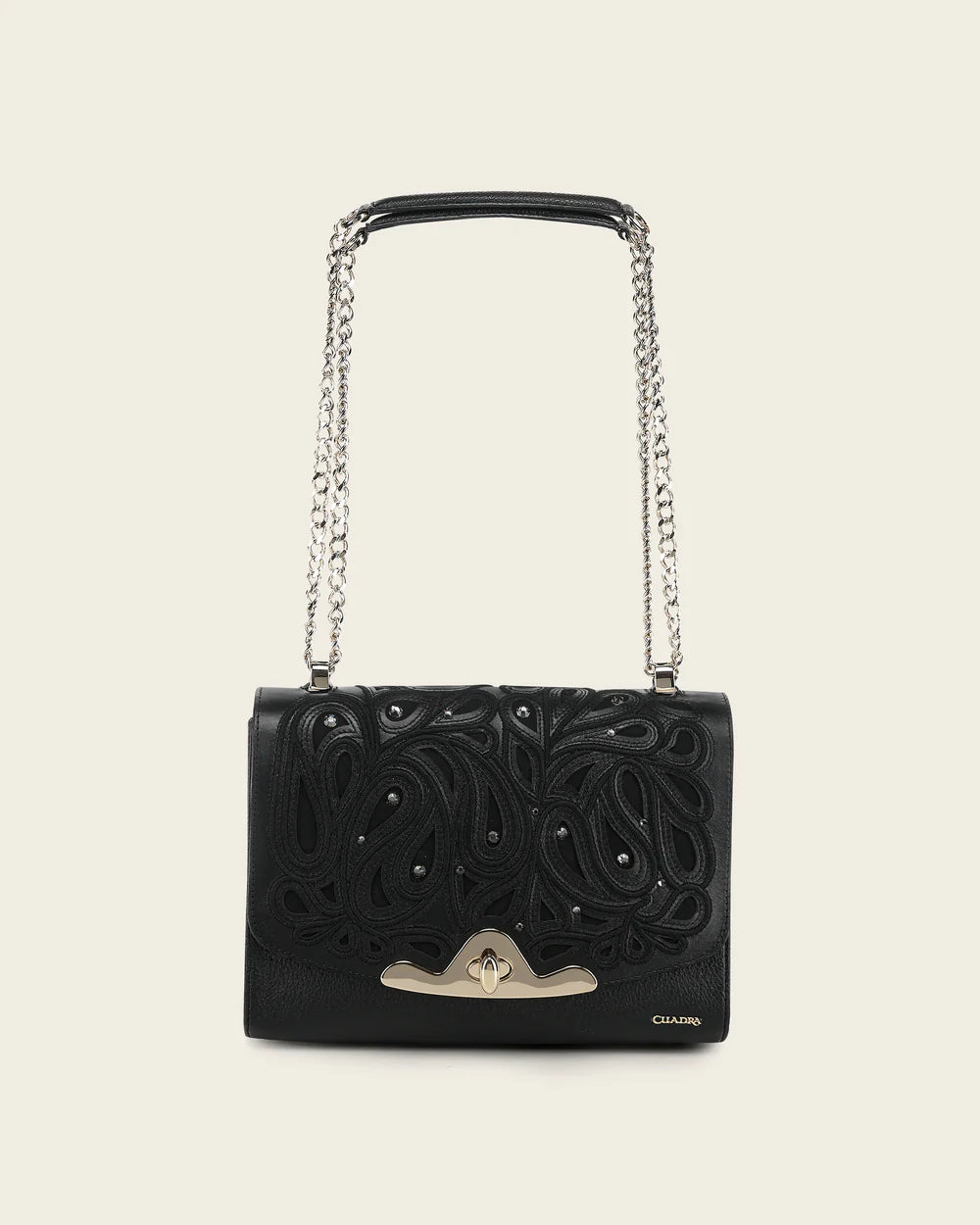 Cuadra Women’s Leather Shoulder Bag Clutch Style With Crystals