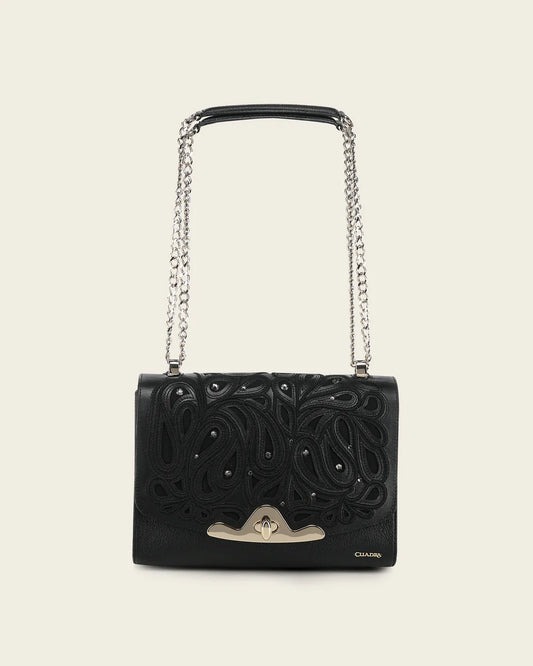 Cuadra Women’s Leather Shoulder Bag Clutch Style With Crystals