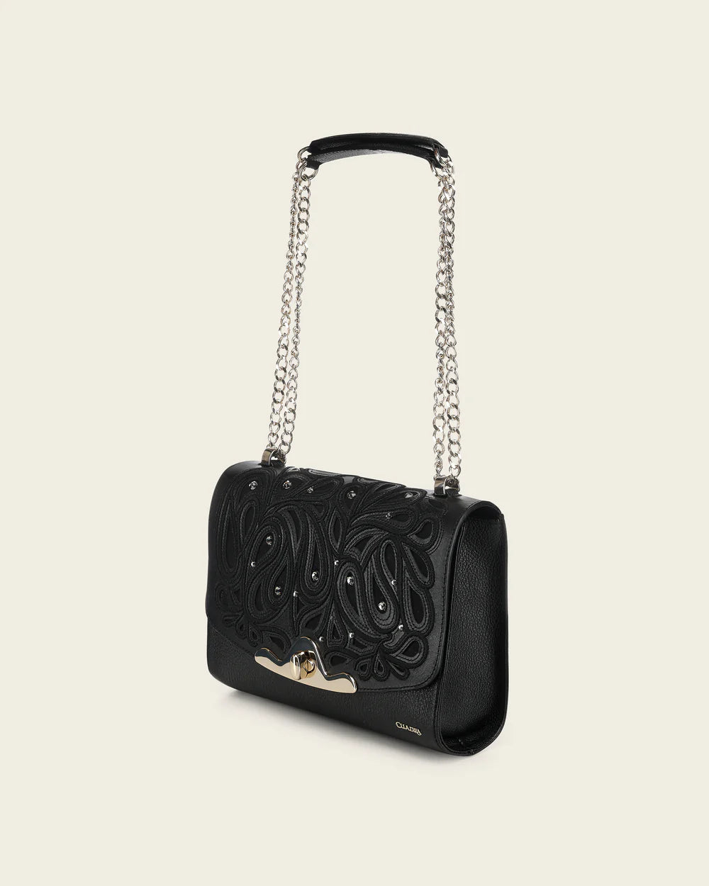 Cuadra Women’s Leather Shoulder Bag Clutch Style With Crystals