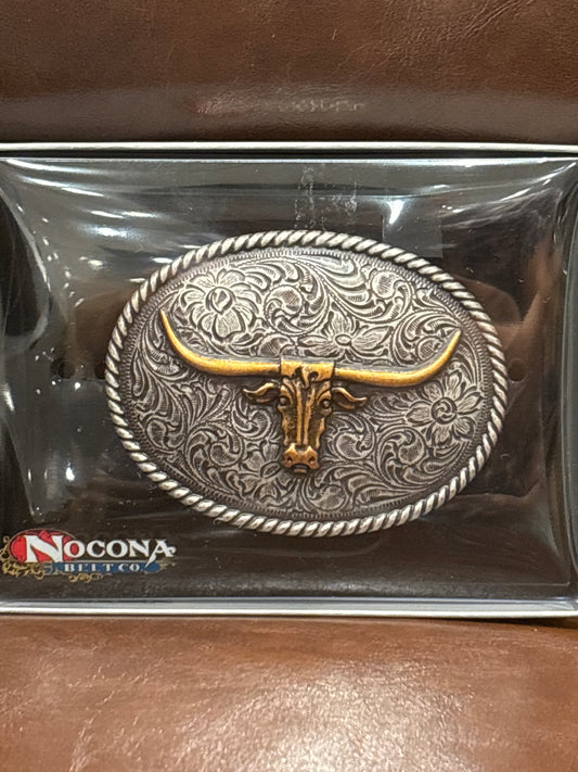 Mens Buckle Gold Longhorn - Nocona