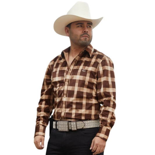 Men’s Classic Western Plaid Long Sleeve Shirt - WDiam