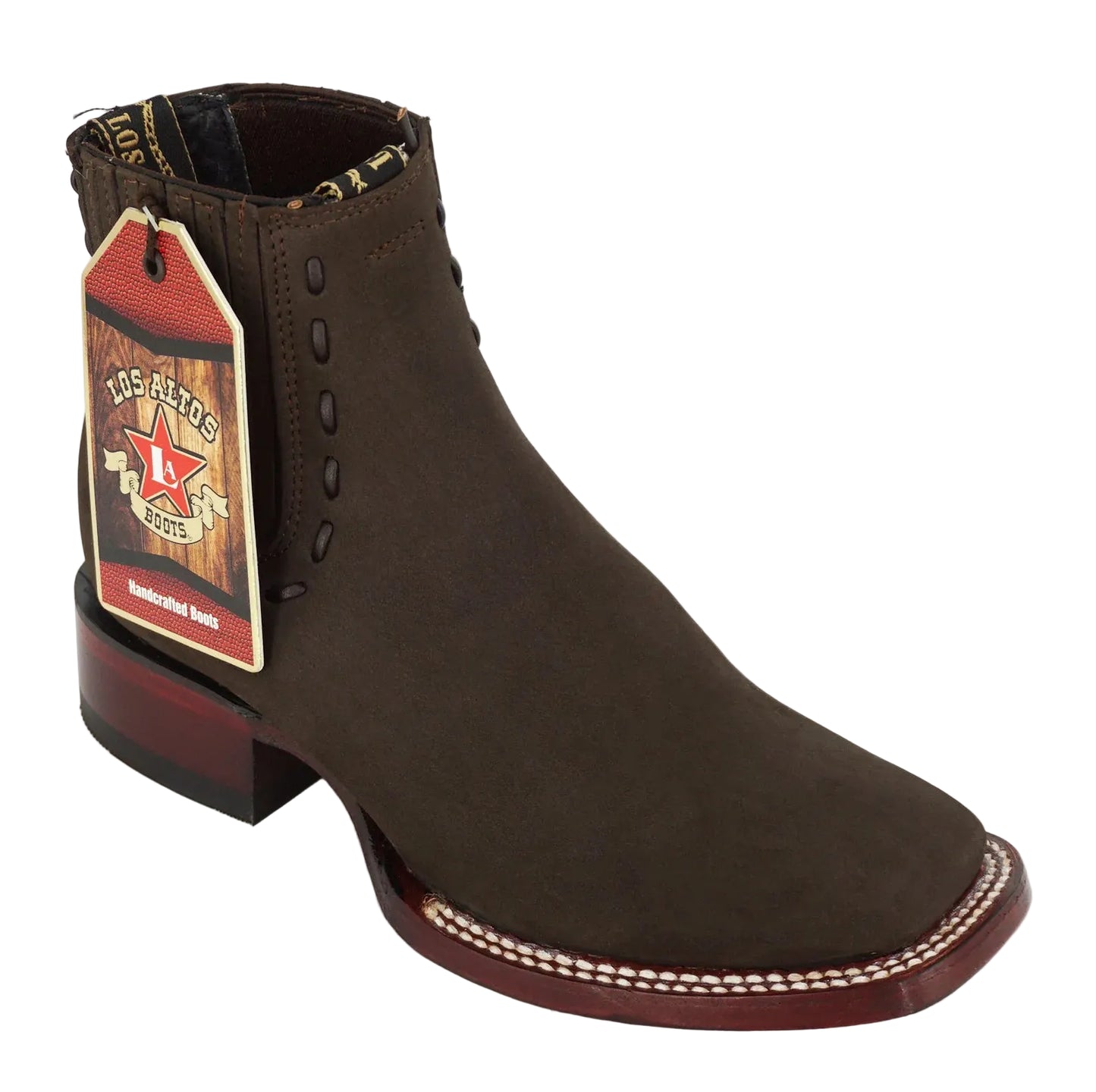 Women's Wide Square Nubuck Ankle Boots - Los Altos