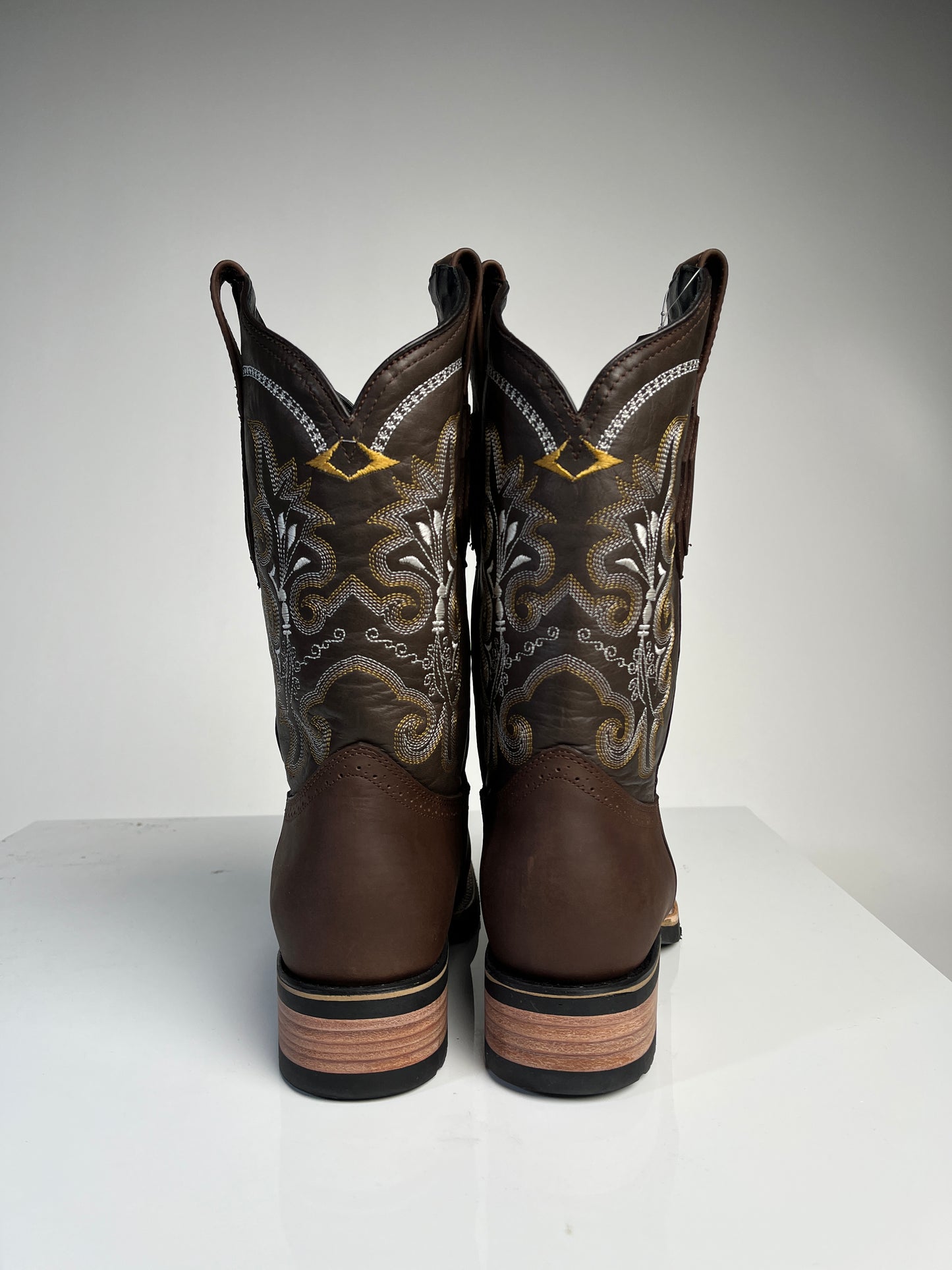 Men's Brown Western Crazy Rodeo Boot - White Diamond