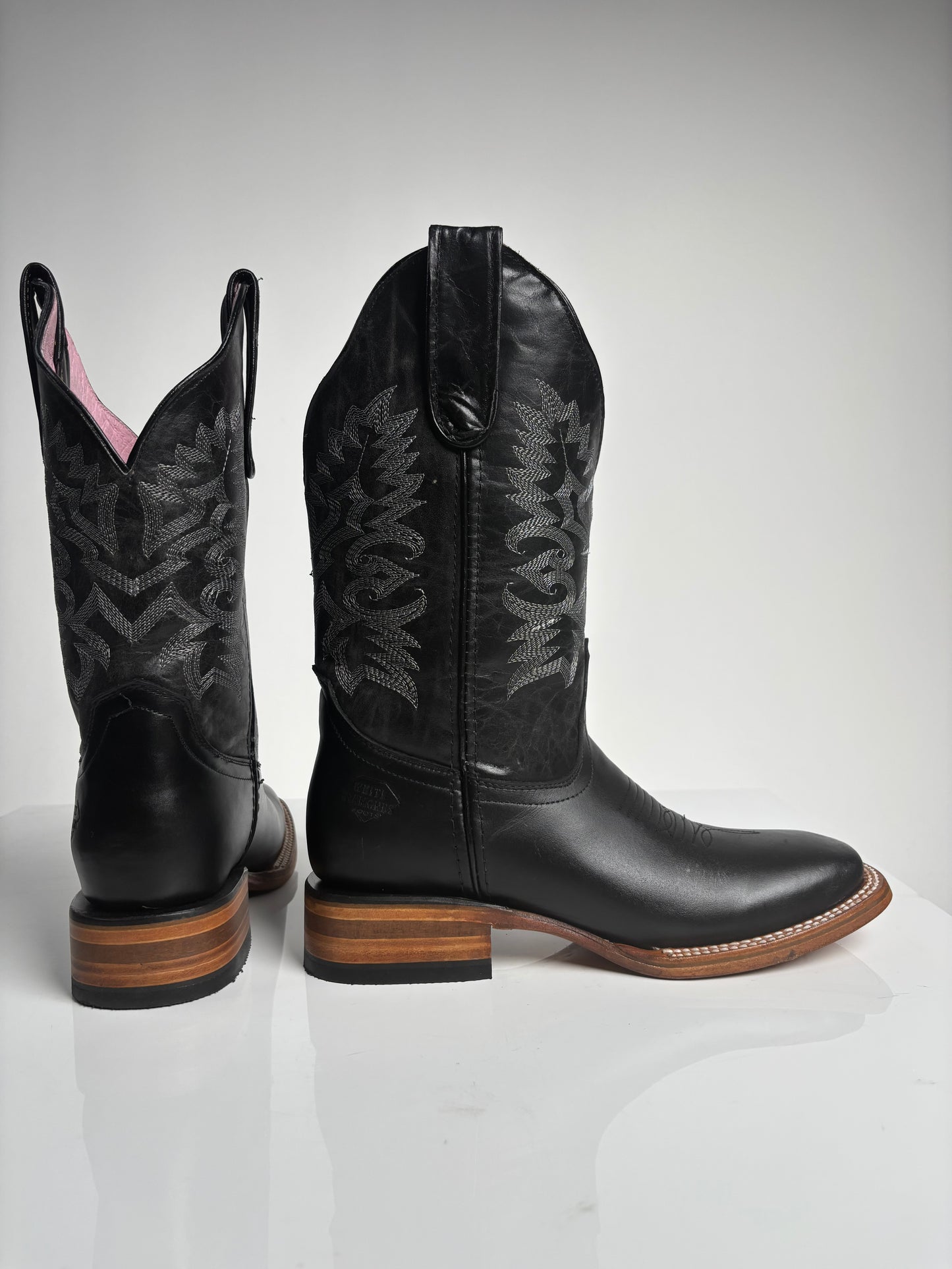 Women's Black Western Rodeo Boot - White Diamond