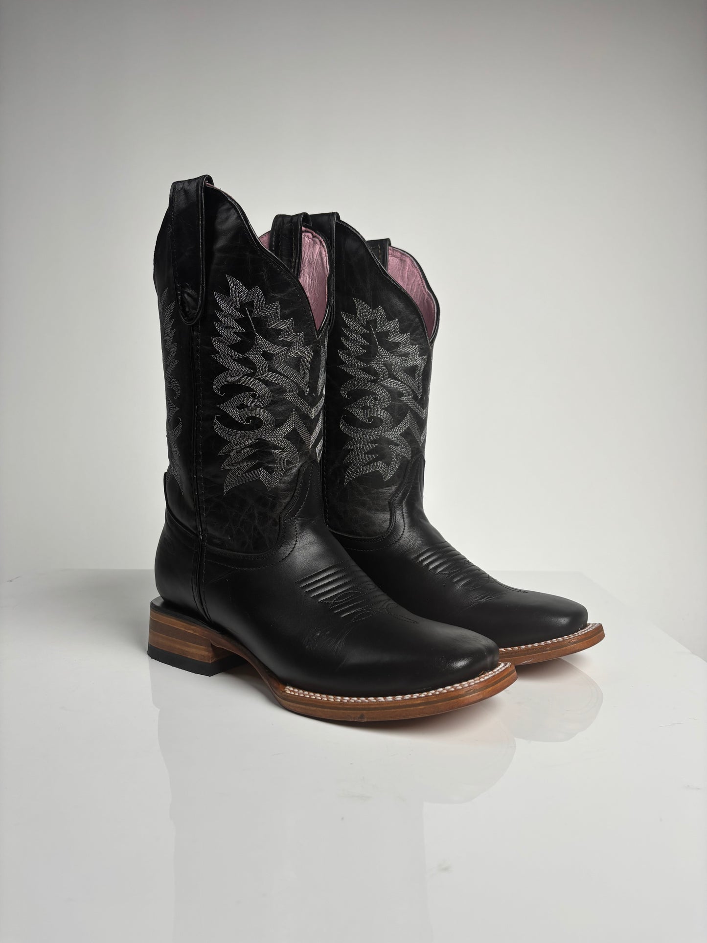 Women's Black Western Rodeo Boot - White Diamond