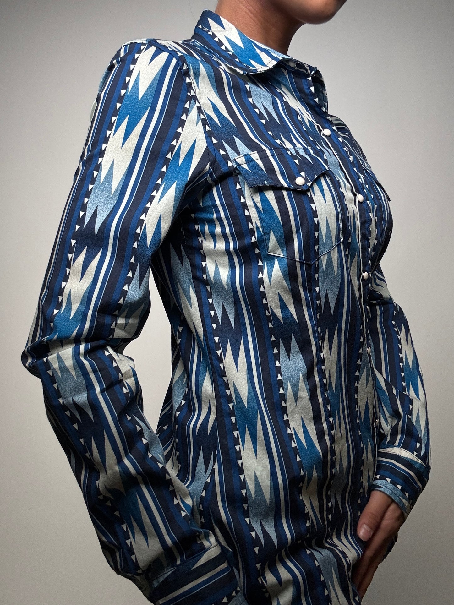Womens L/S Vertical Print Shirt Roper