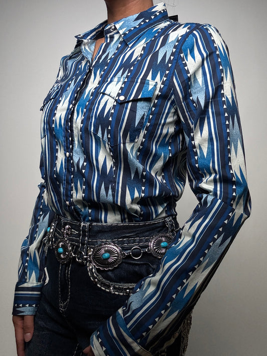 Womens L/S Vertical Print Shirt Roper
