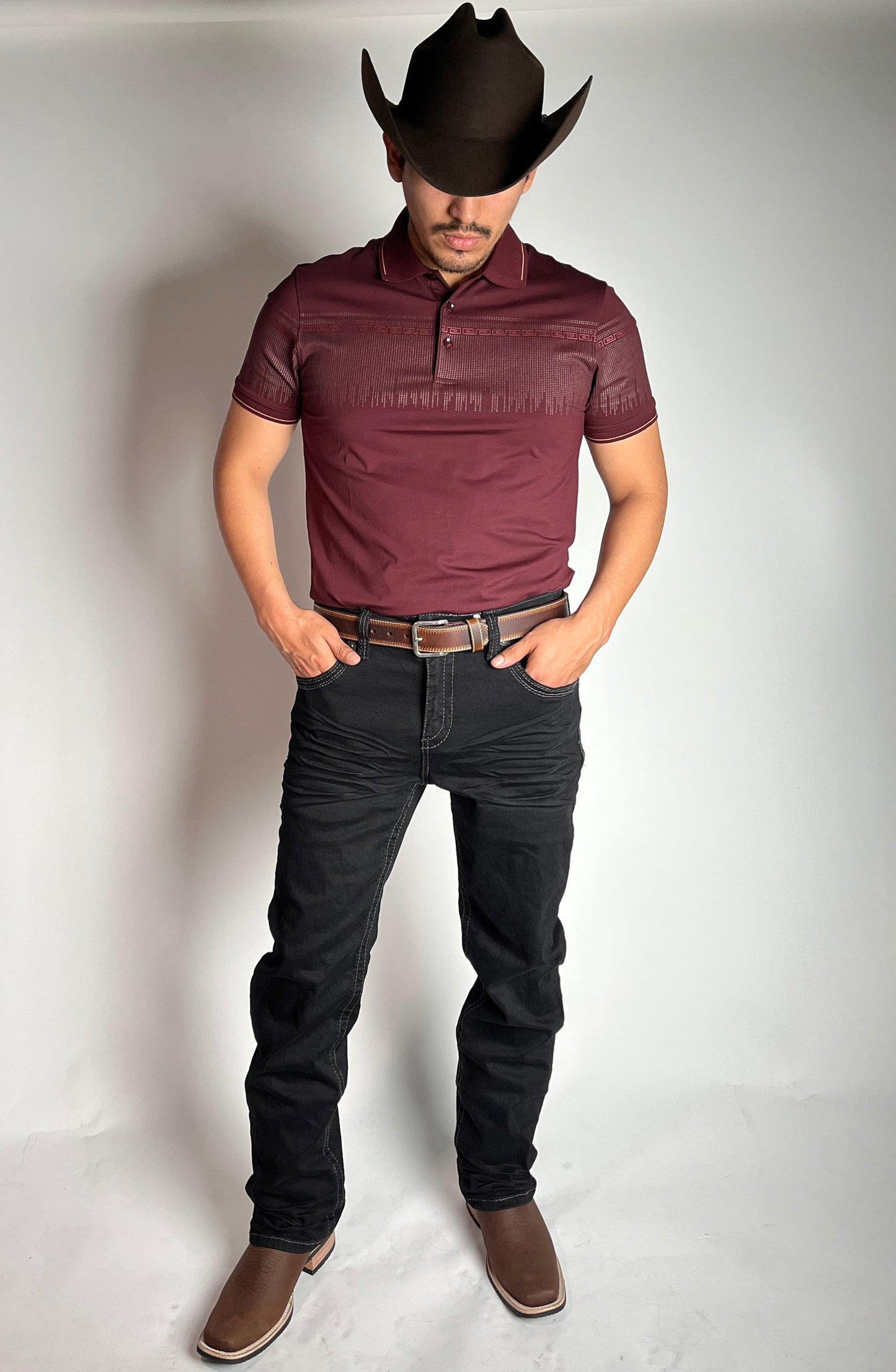 Men’s Bootcut Black Jeans - Western Blue