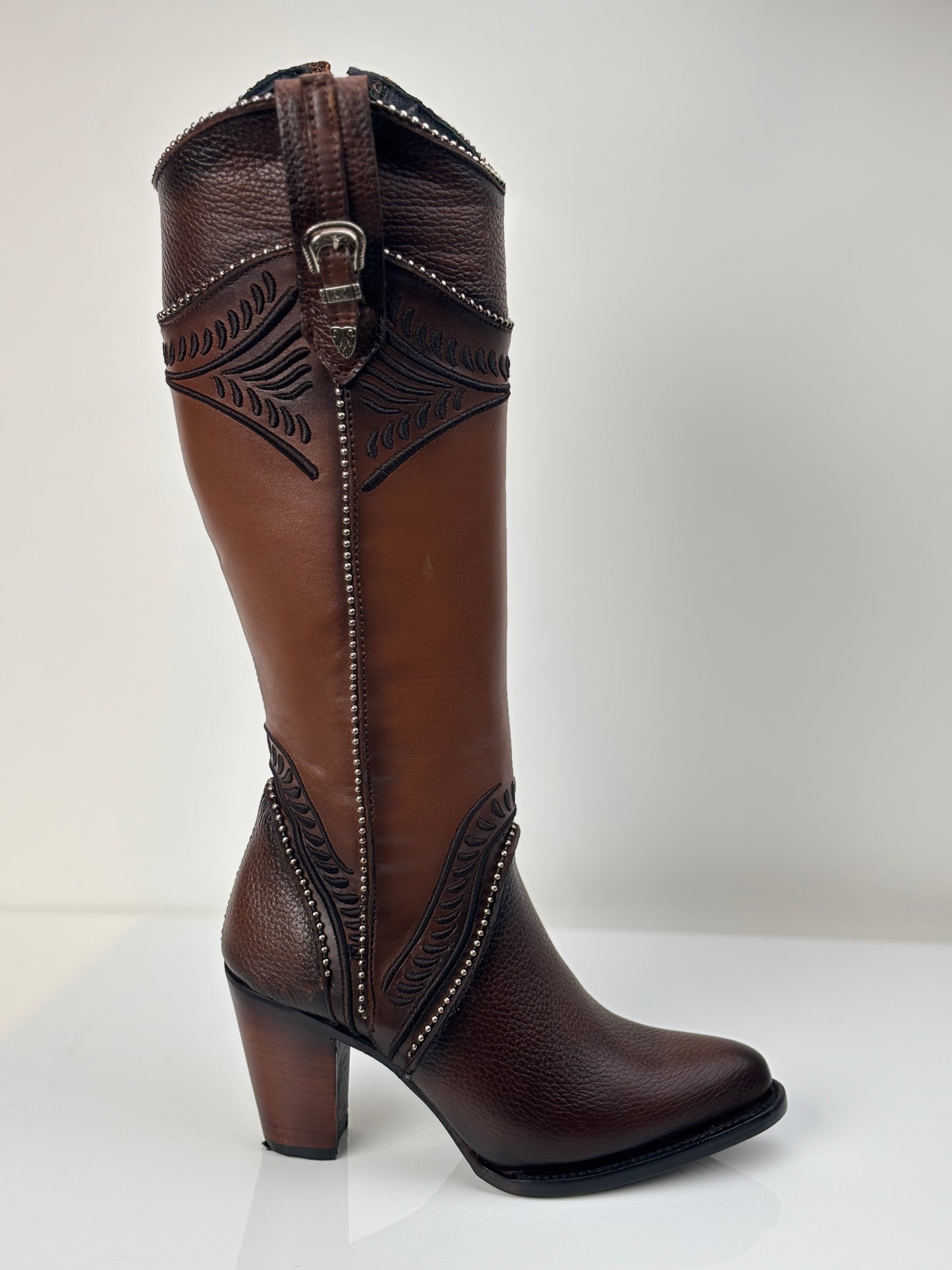 Cuadra Women's Honey Embroidered Round Toe Knee-High Boot
