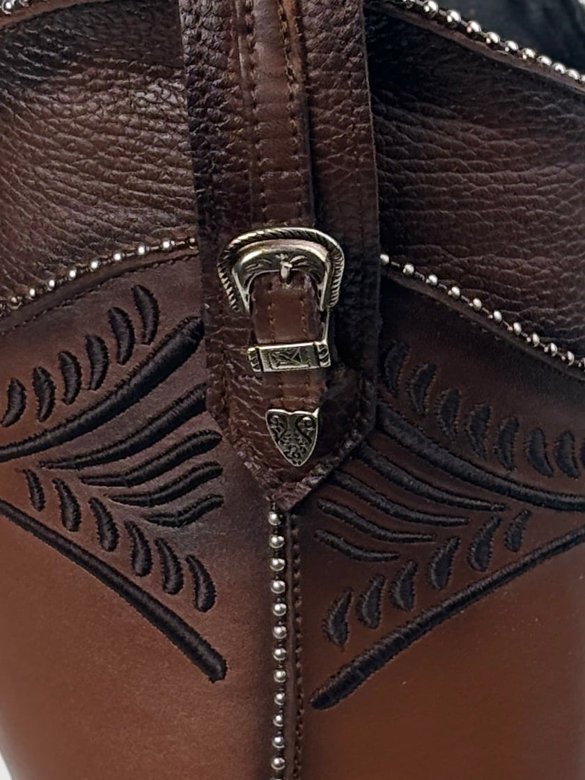 Cuadra Women's Honey Embroidered Round Toe Knee-High Boot