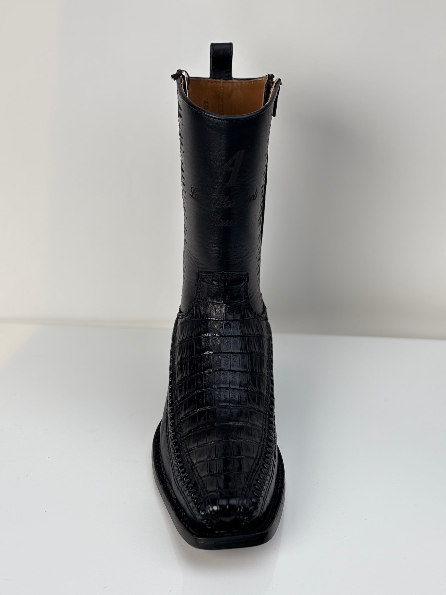 Men's black Caiman Belly Dress Boots - Los Altos