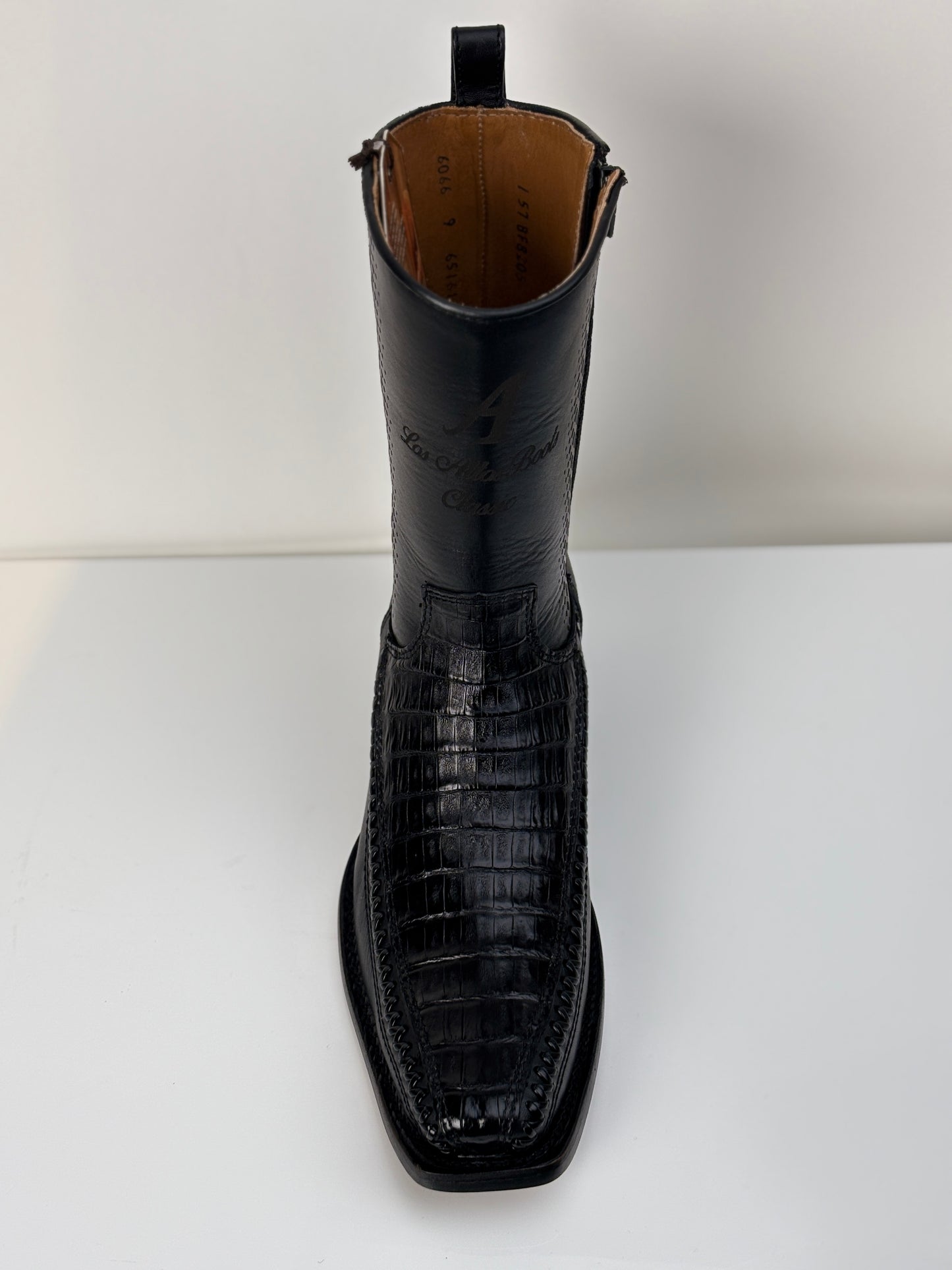 Men's black Caiman Belly Dress Boots - Los Altos