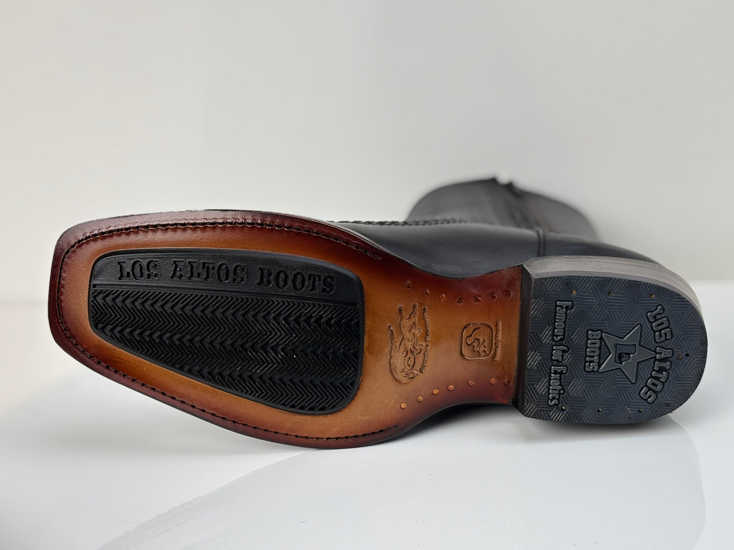 Men's black Caiman Belly Dress Boots - Los Altos