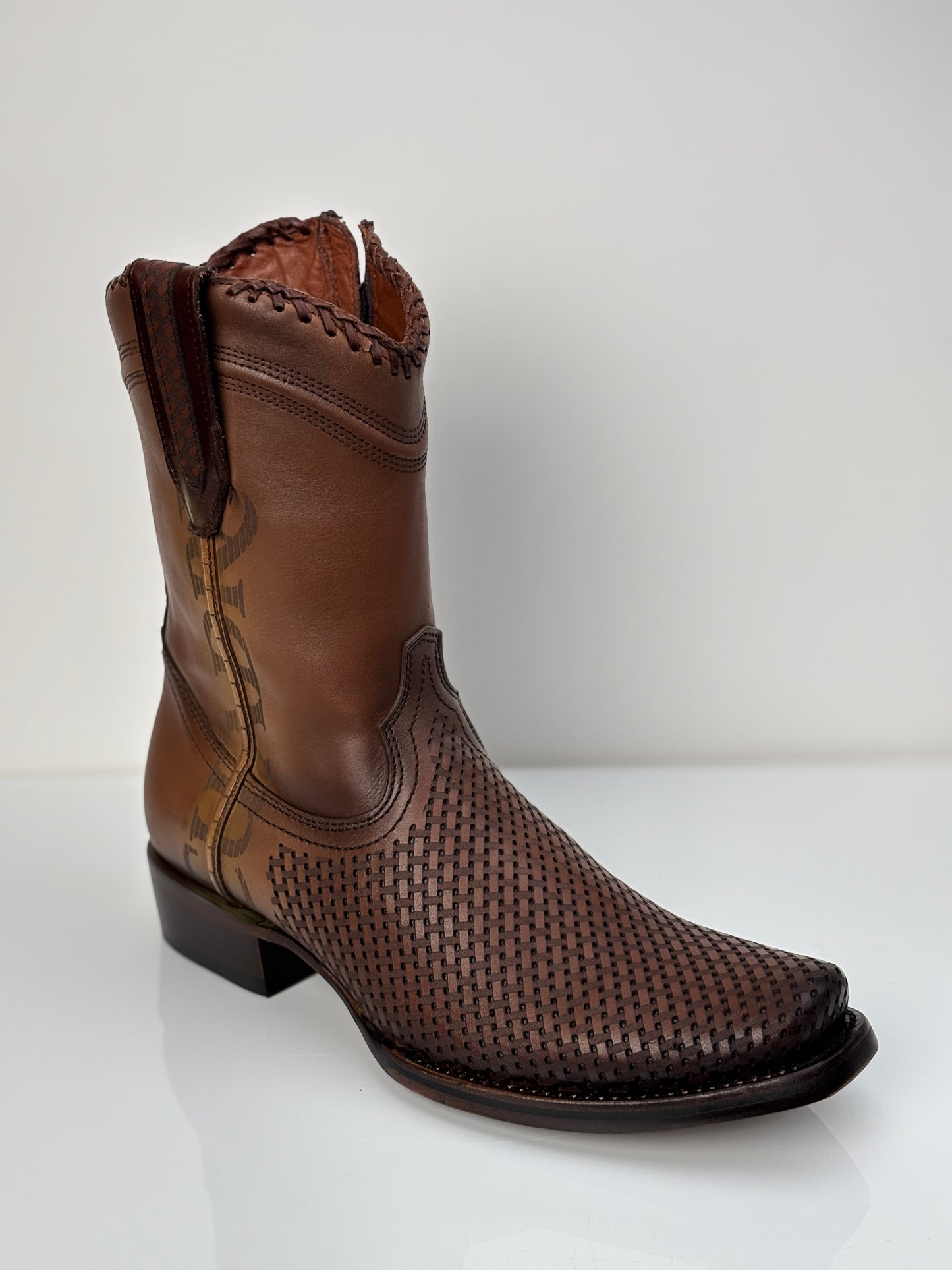 Cuadra Men's Urban Casual Honey Narrow Square Toe Boot with zipper