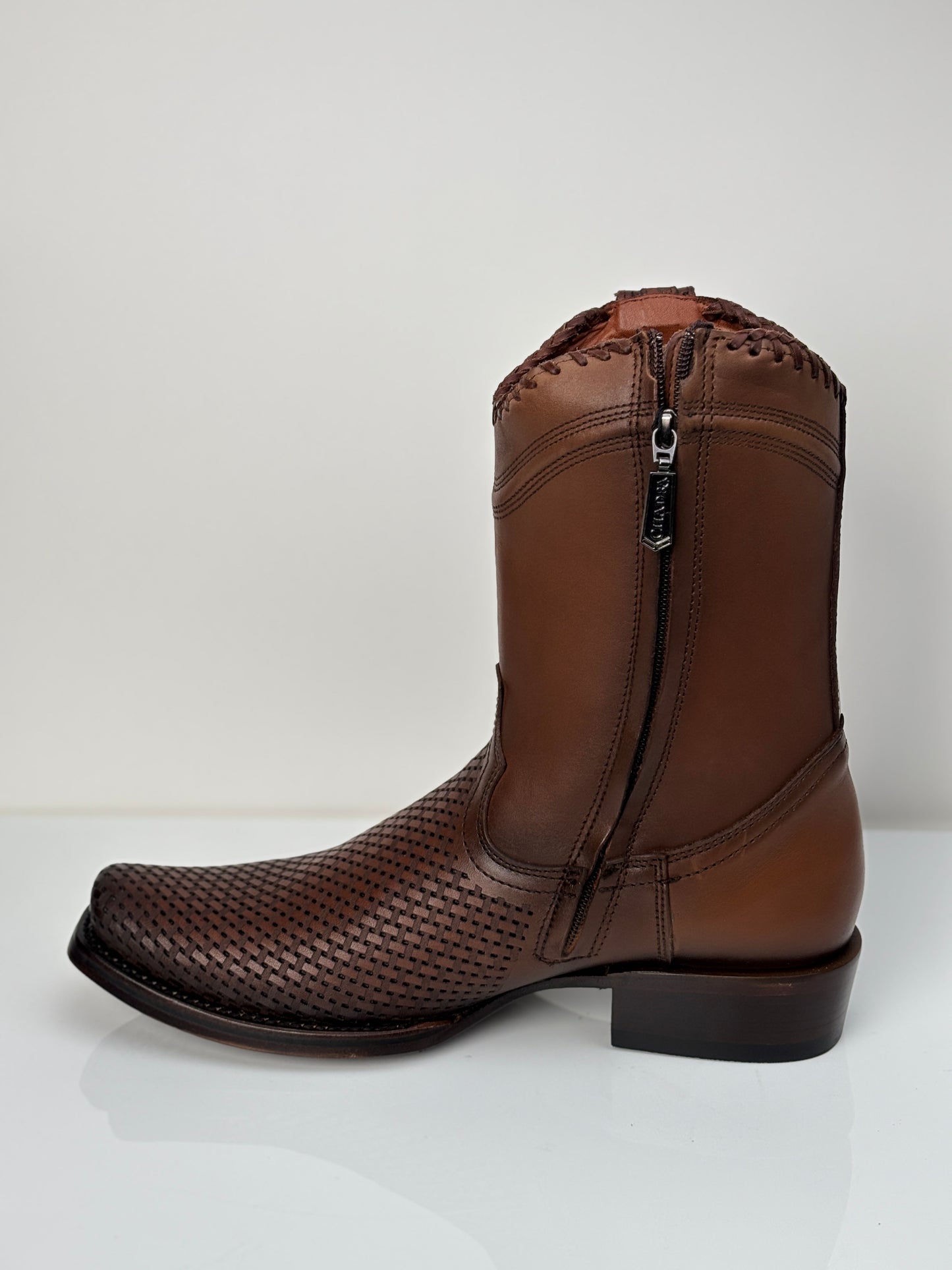 Cuadra Men's Urban Casual Honey Narrow Square Toe Boot with zipper