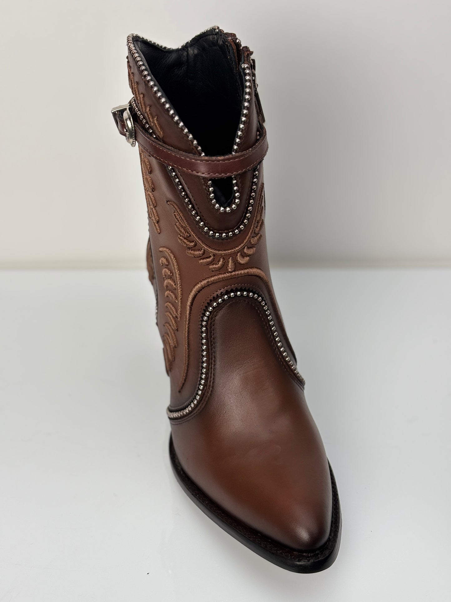 Cuadra Women's Embroidered Honey Western Ankle Booties