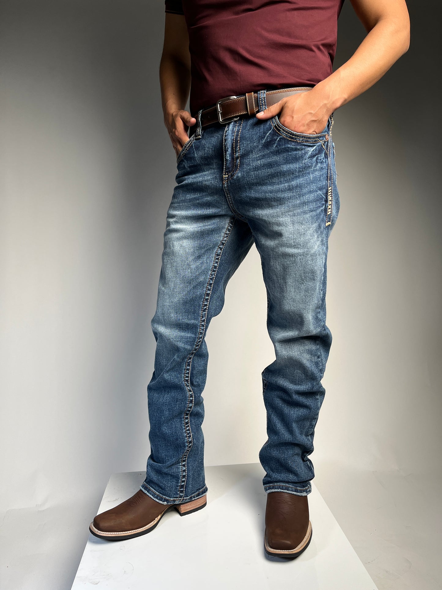 Men’s Bootcut Light Blue Jeans - Western Blue
