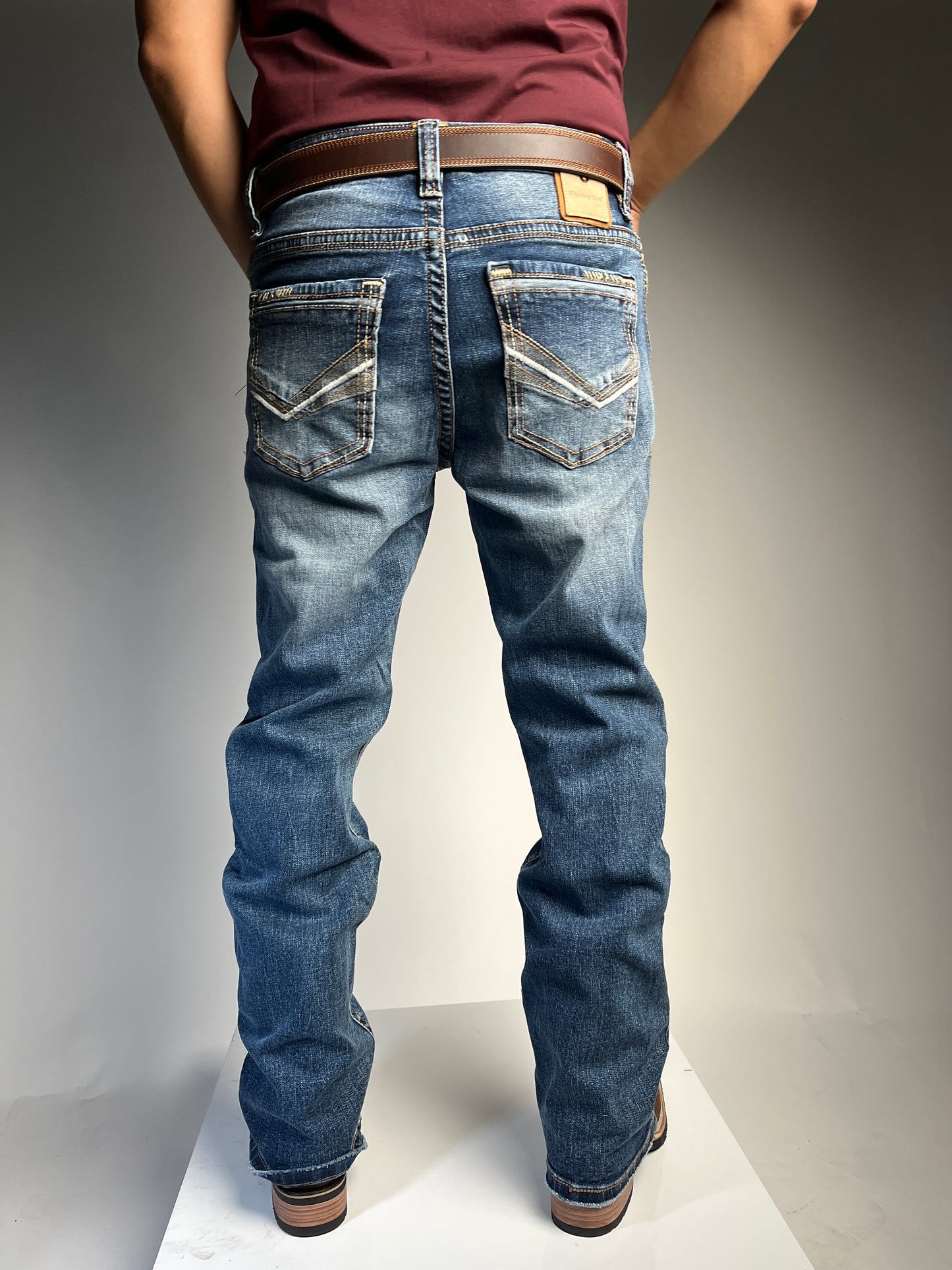 Men’s Bootcut Light Blue Jeans - Western Blue