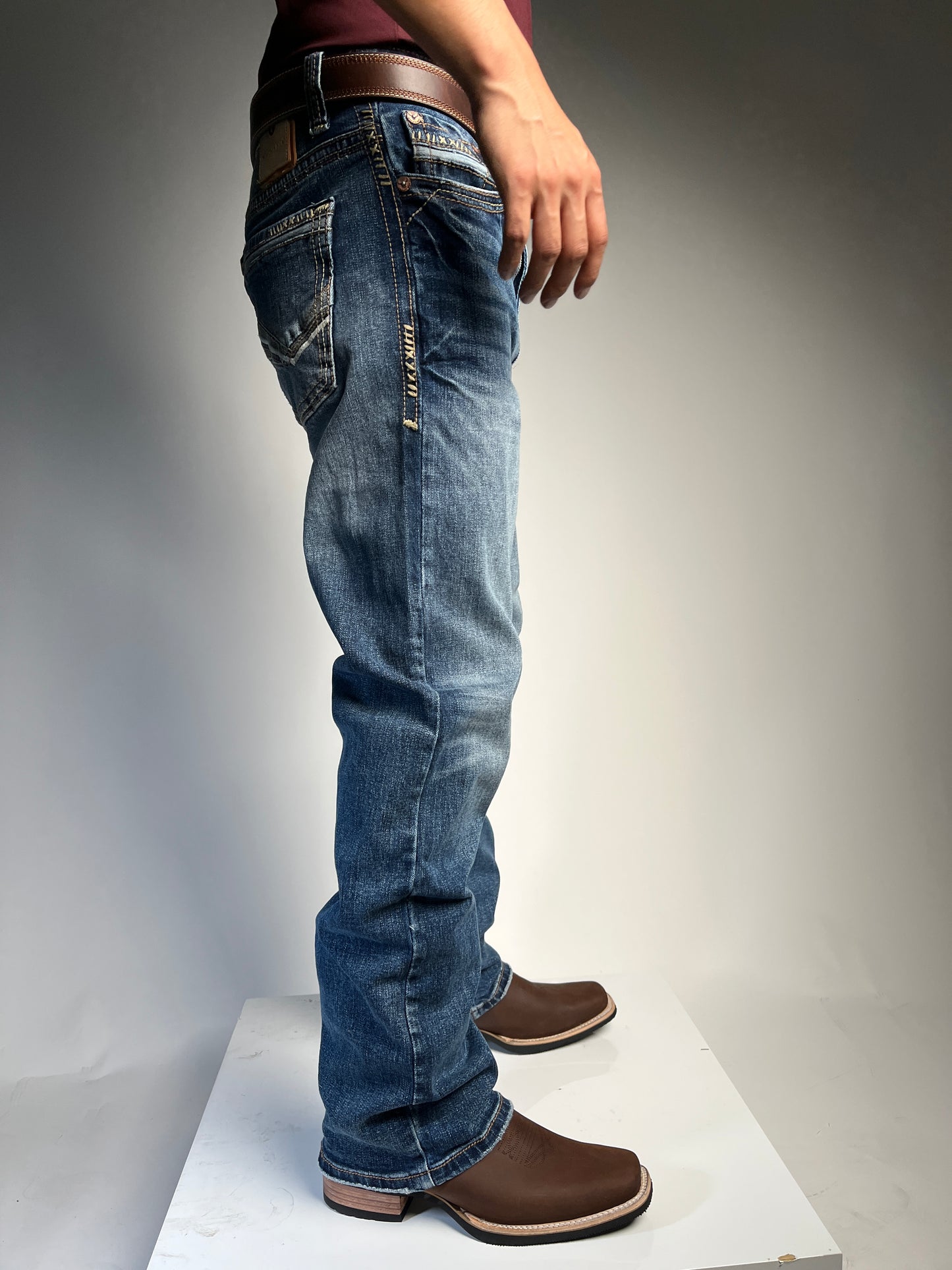 Men’s Bootcut Light Blue Jeans - Western Blue