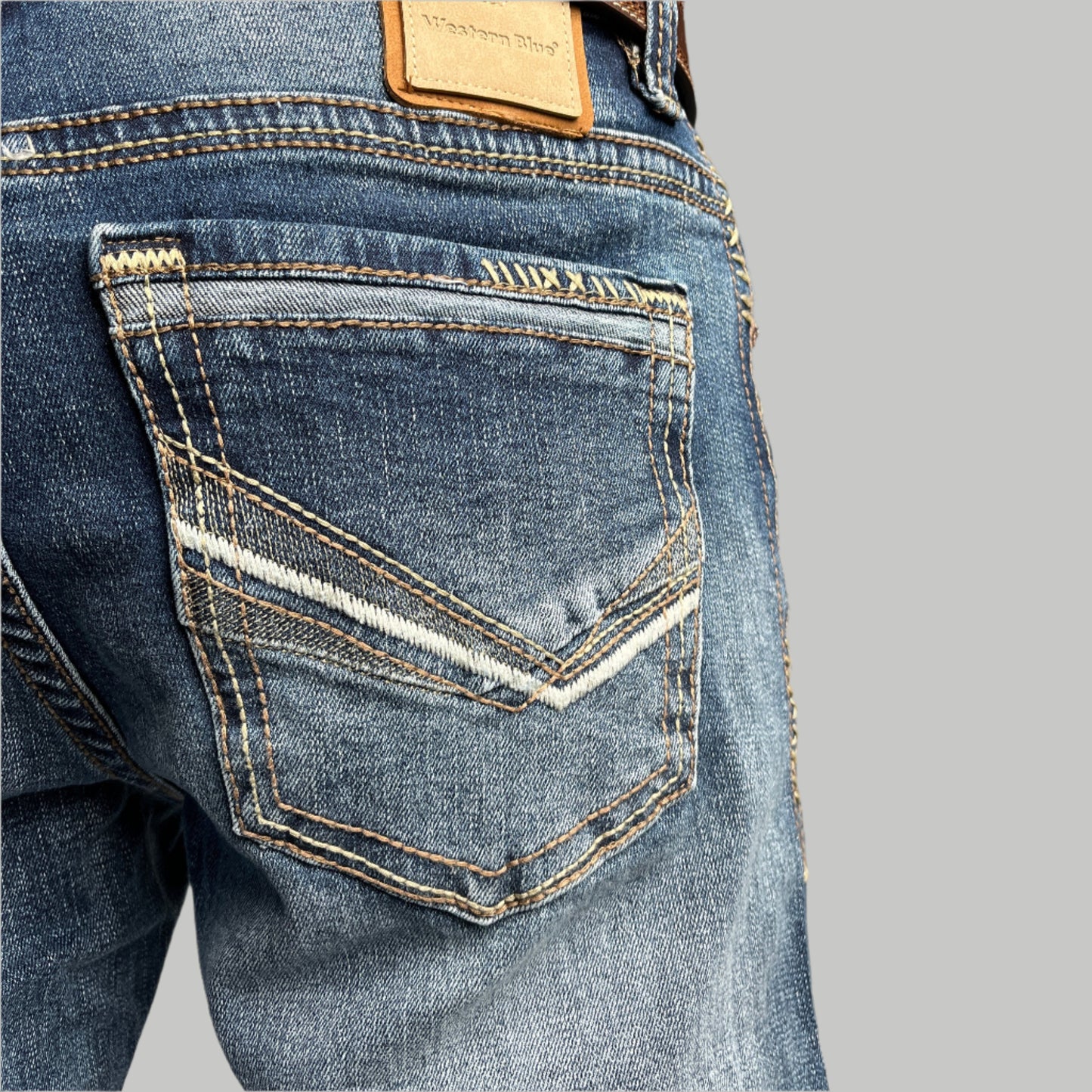 Men’s Bootcut Light Blue Jeans - Western Blue