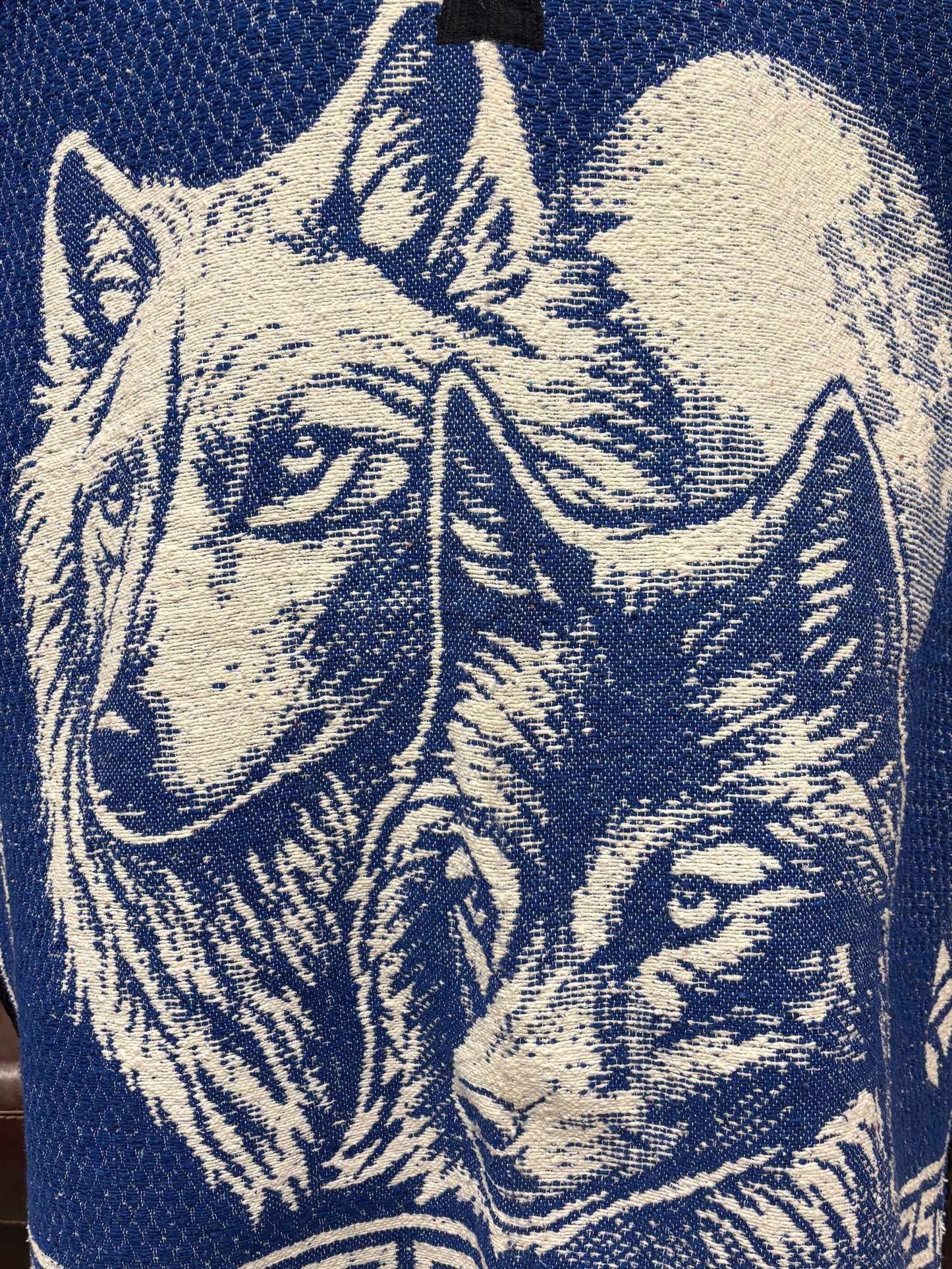 Traditional Hooded Poncho for Adults - Wolf design