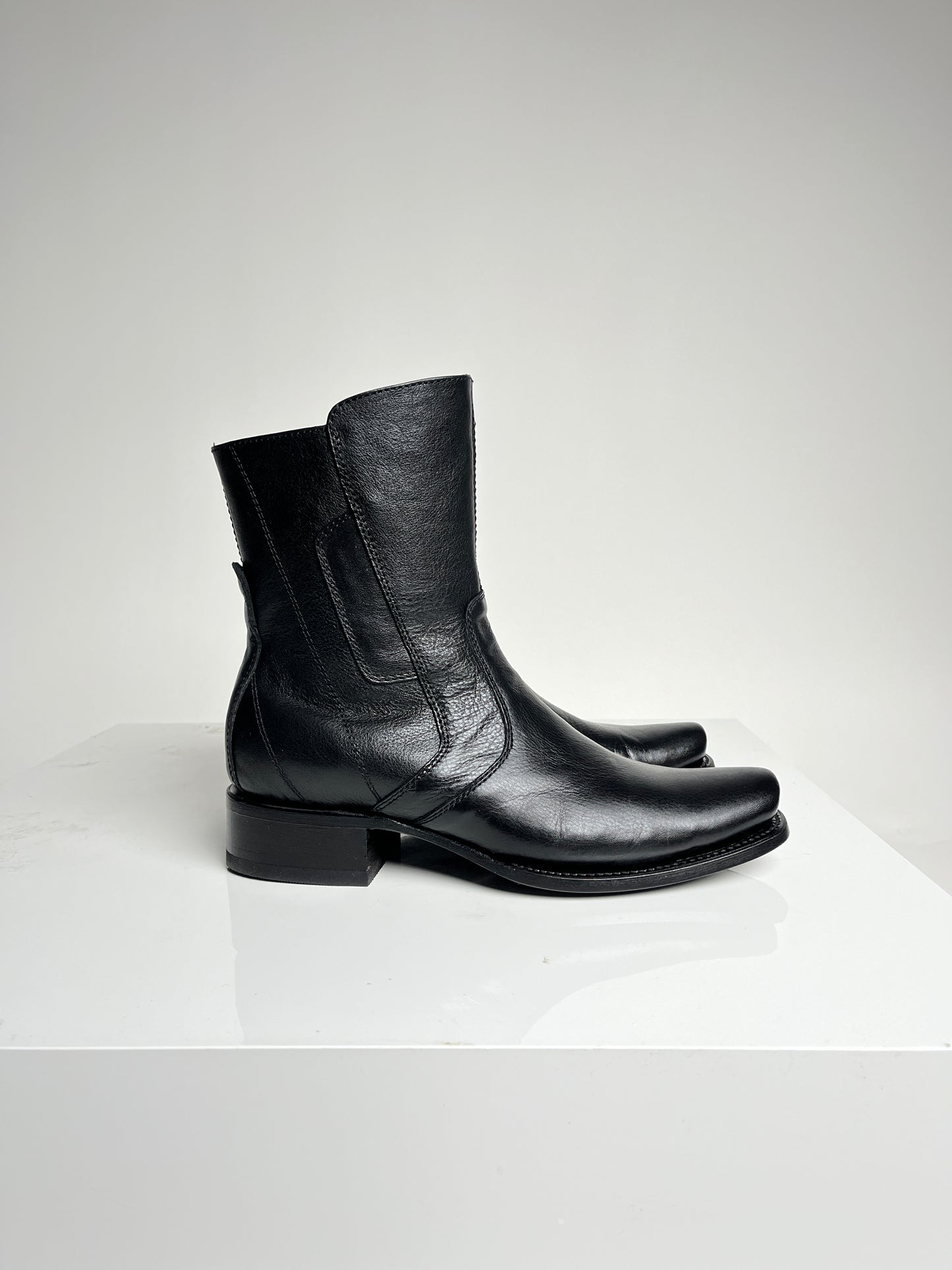 Men's Black Ankle Boot Botin Kabul - White Diamond