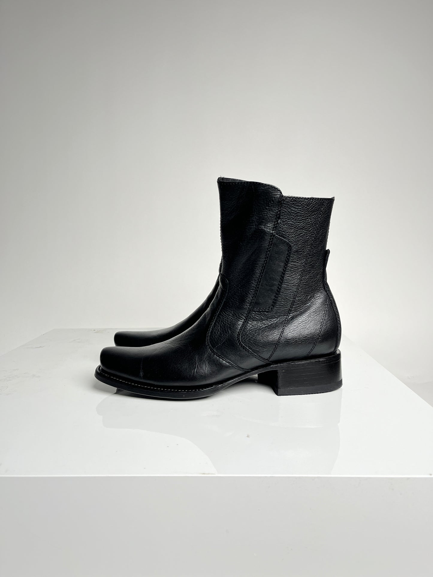 Men's Black Ankle Boot Botin Kabul - White Diamond