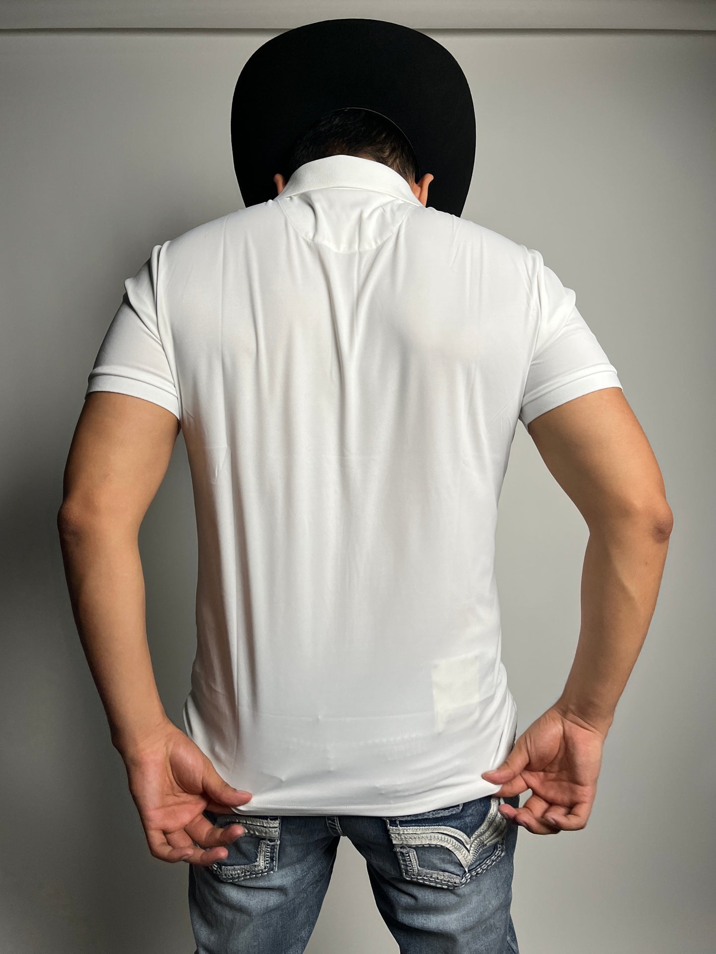 Men's White Western Polo Shirt - Pavini