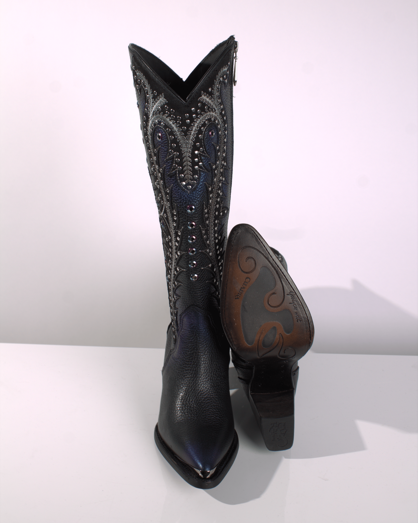 Cuadra Women's Tall Western Blued Leather Boot