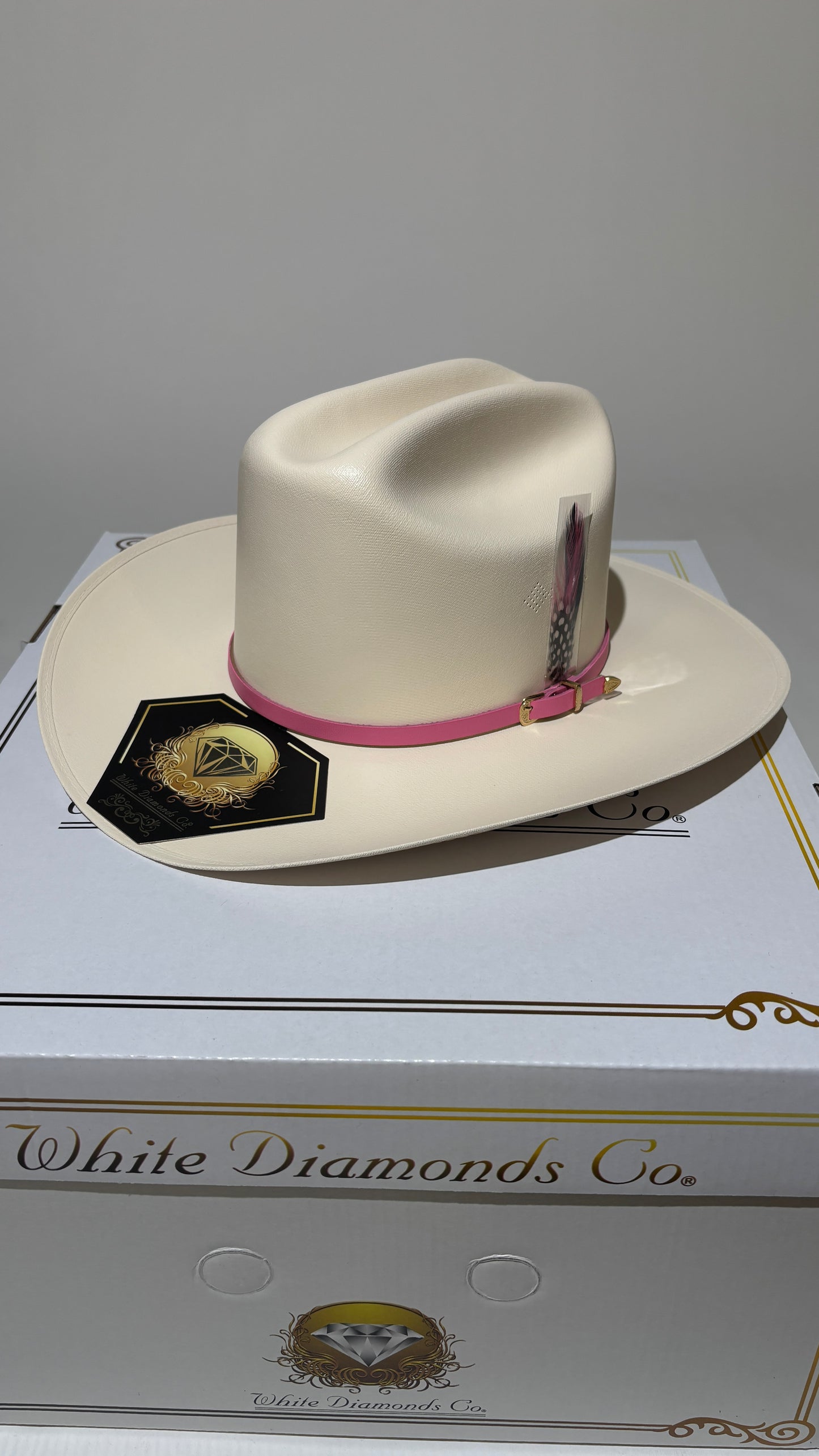 Beige Sinaloa 1000X Straw Hat - White Diamonds