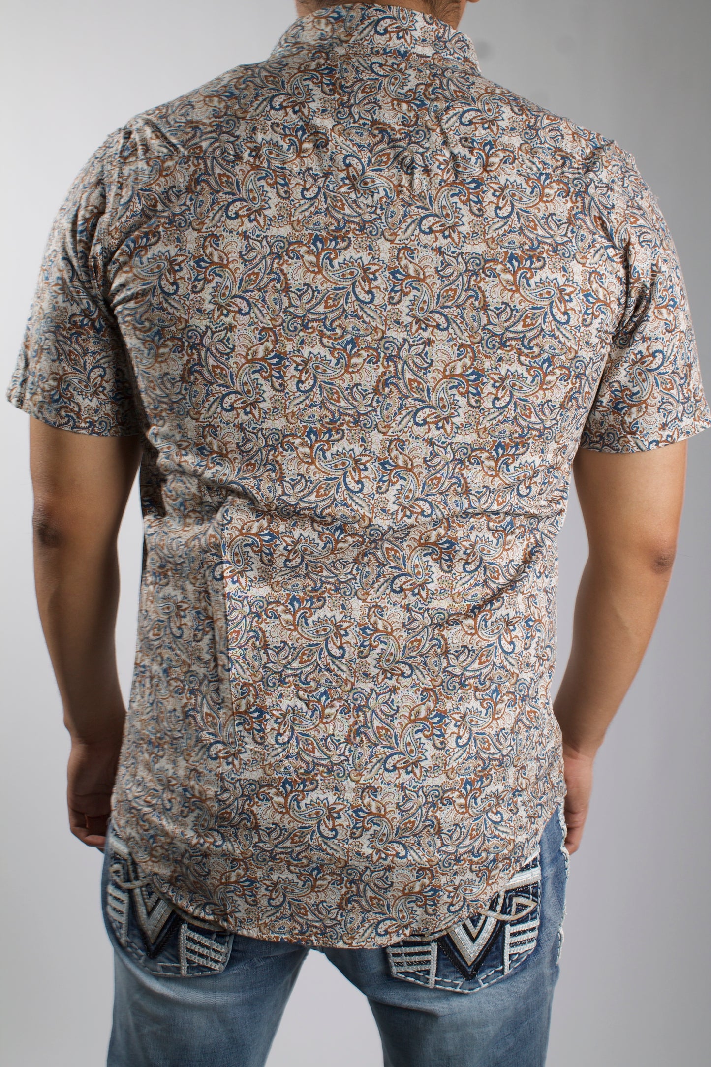 Men's Allover Print Snap Short Sleeve Shirt - Roper