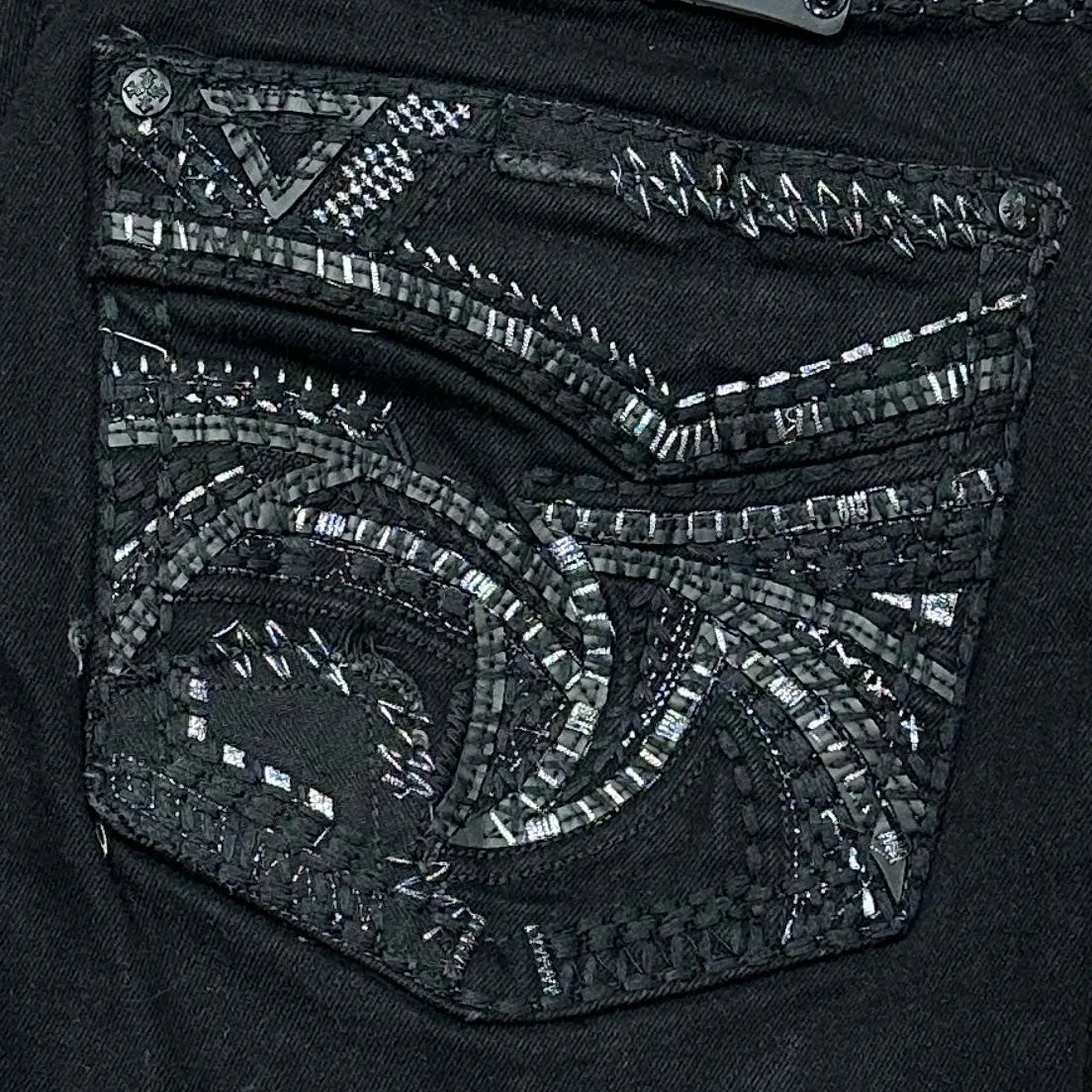 Xecondo for Men Black Embroidered Jeans